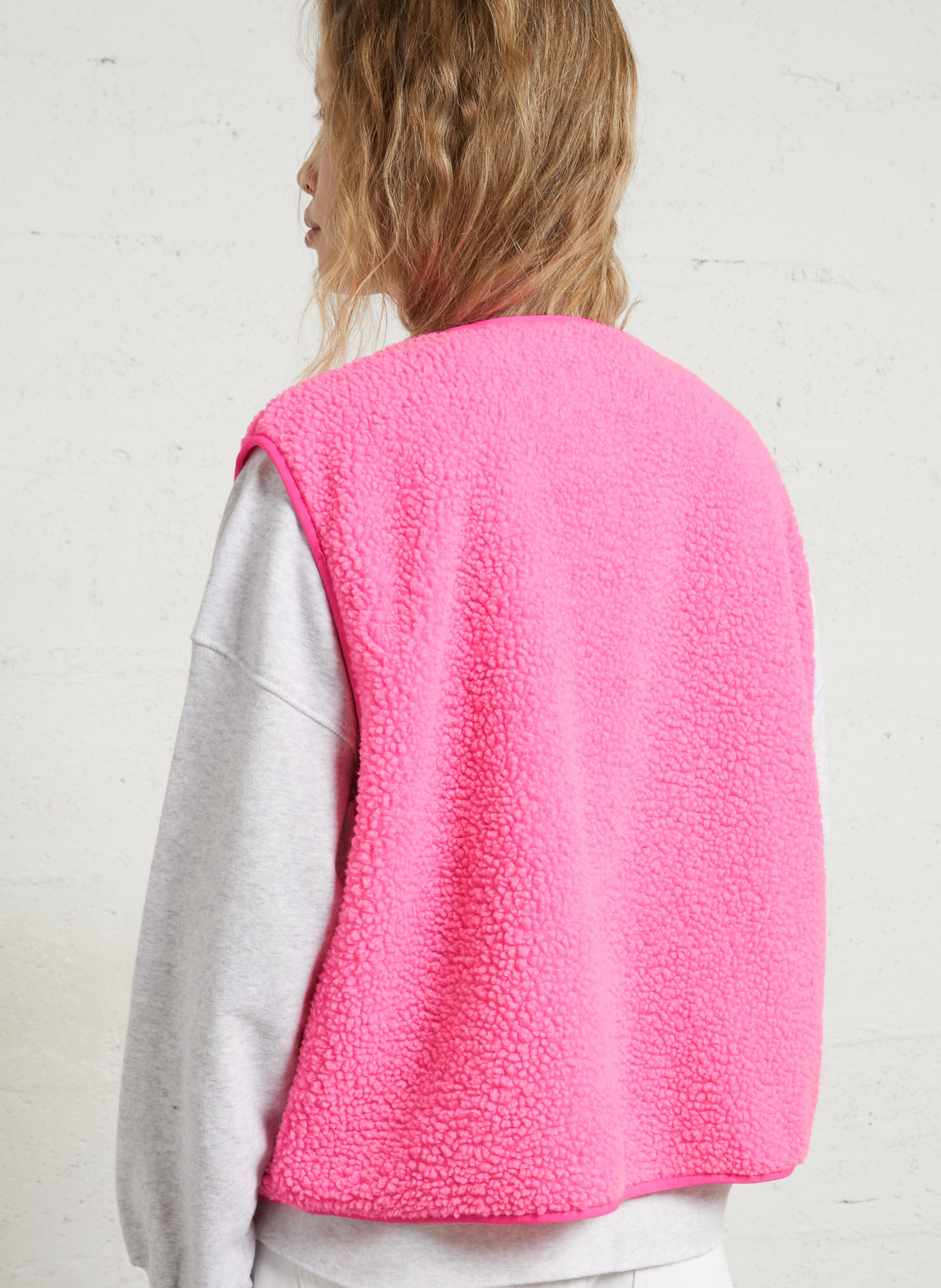 Gilet col rond molletonné sans manches hoktown AMERICAN VINTAGE Rose