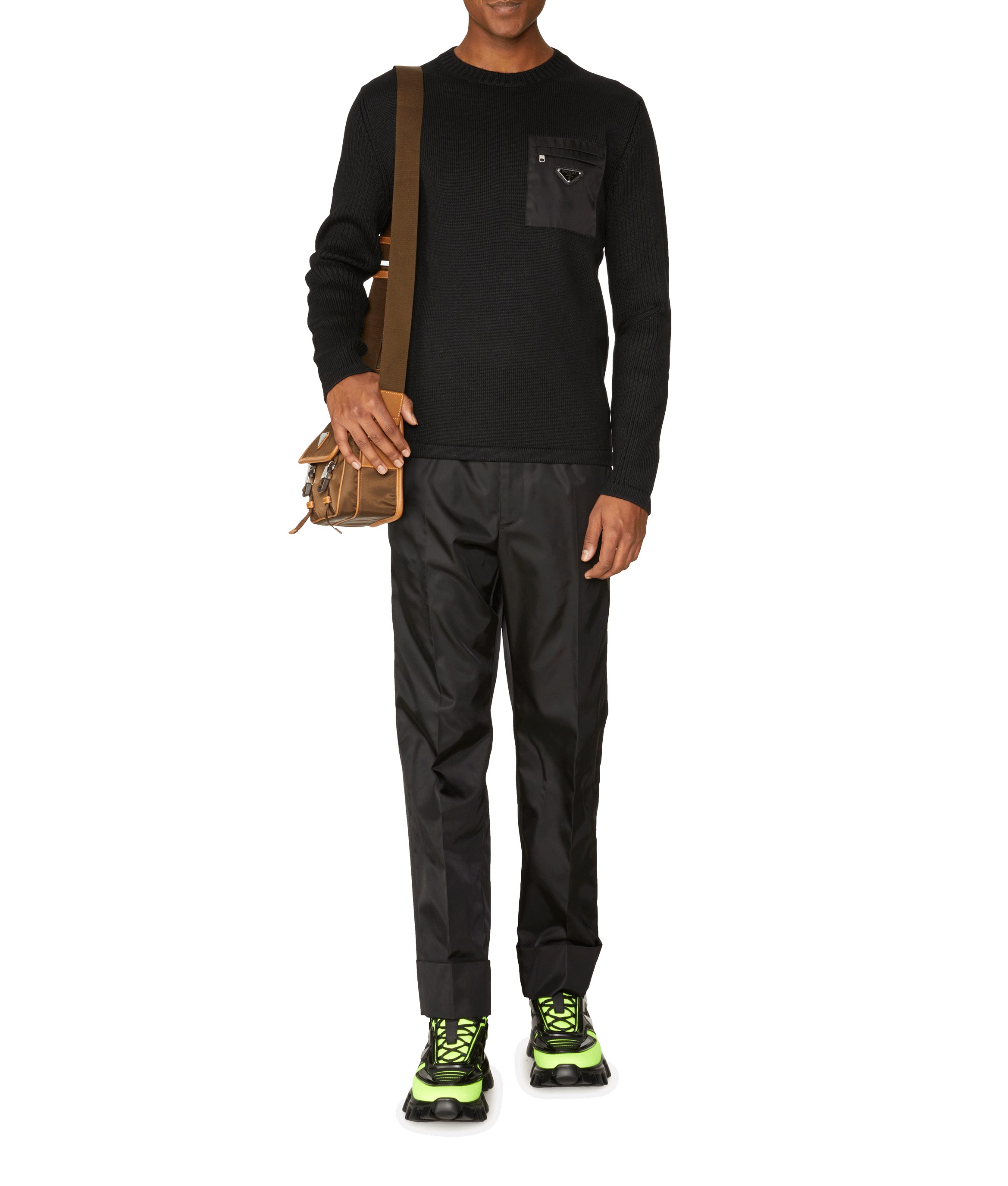 Sweatshirt in virgin wool PRADA Black