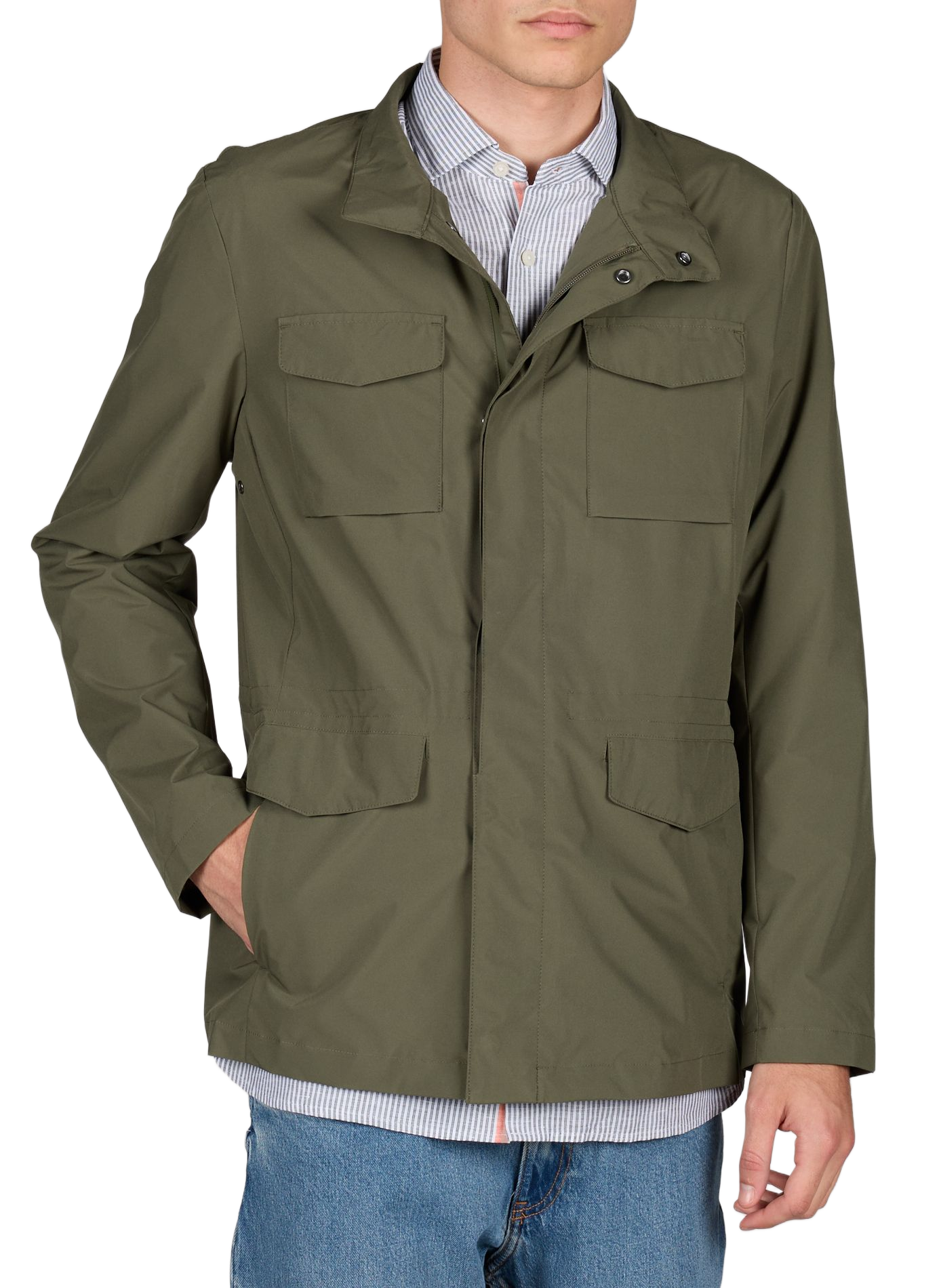 Light jacket with high collar HACKETT Green
