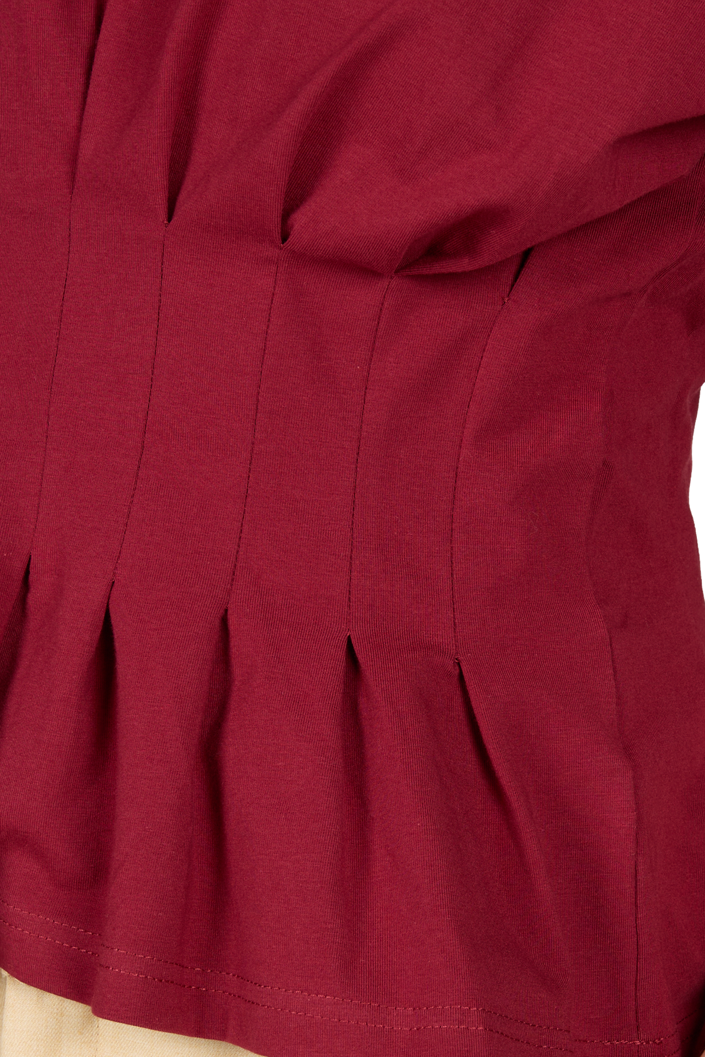Eng anliegendes T-Shirt mit Falten aus gemischter Baumwolle GESTUZ Rot