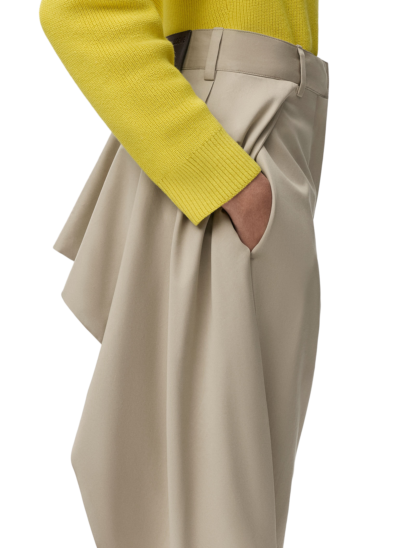 Baumwoll- und Seidenhose LOEWE Beige