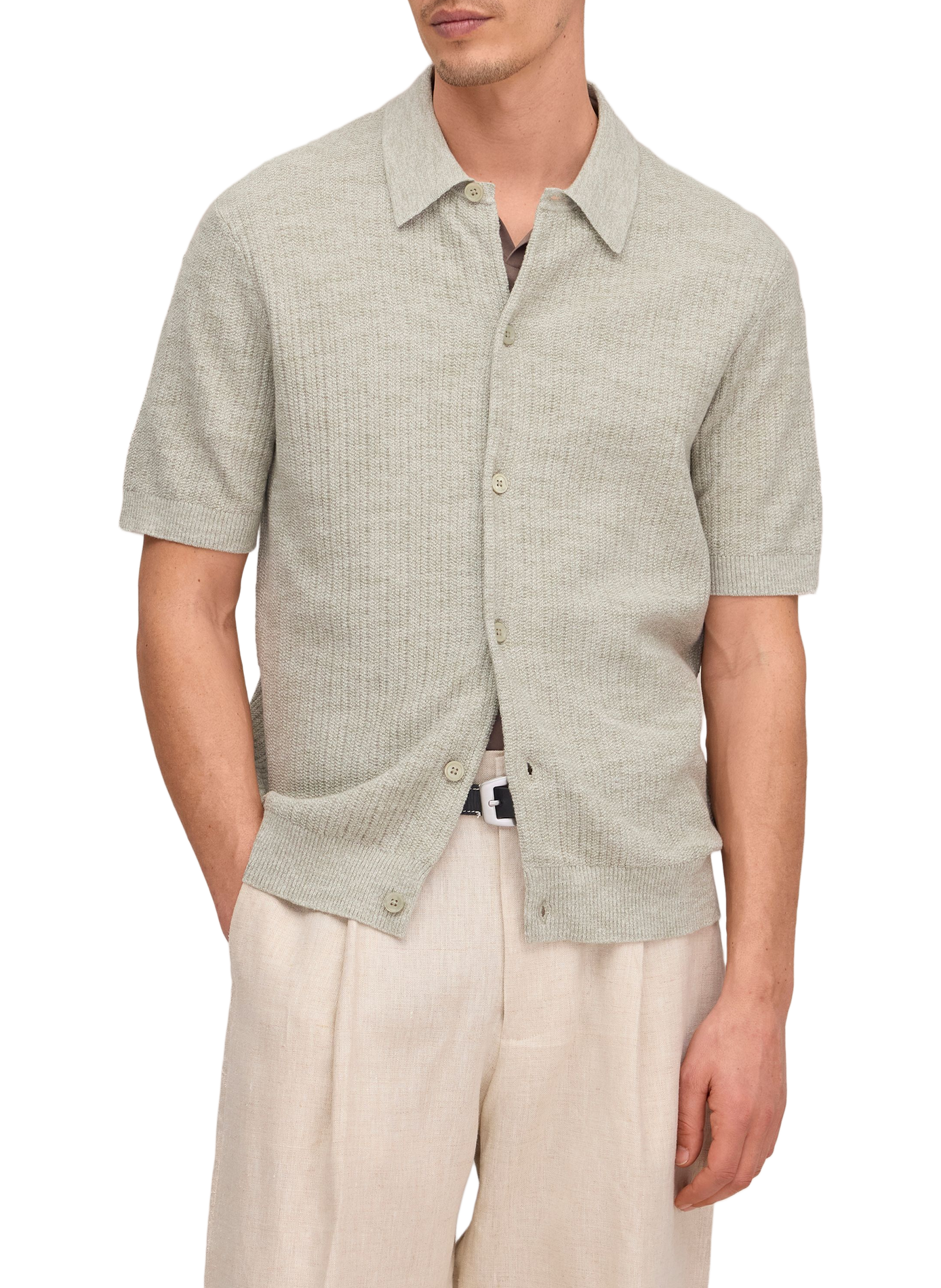 Short-sleeved cotton knit vest NN.07 Green