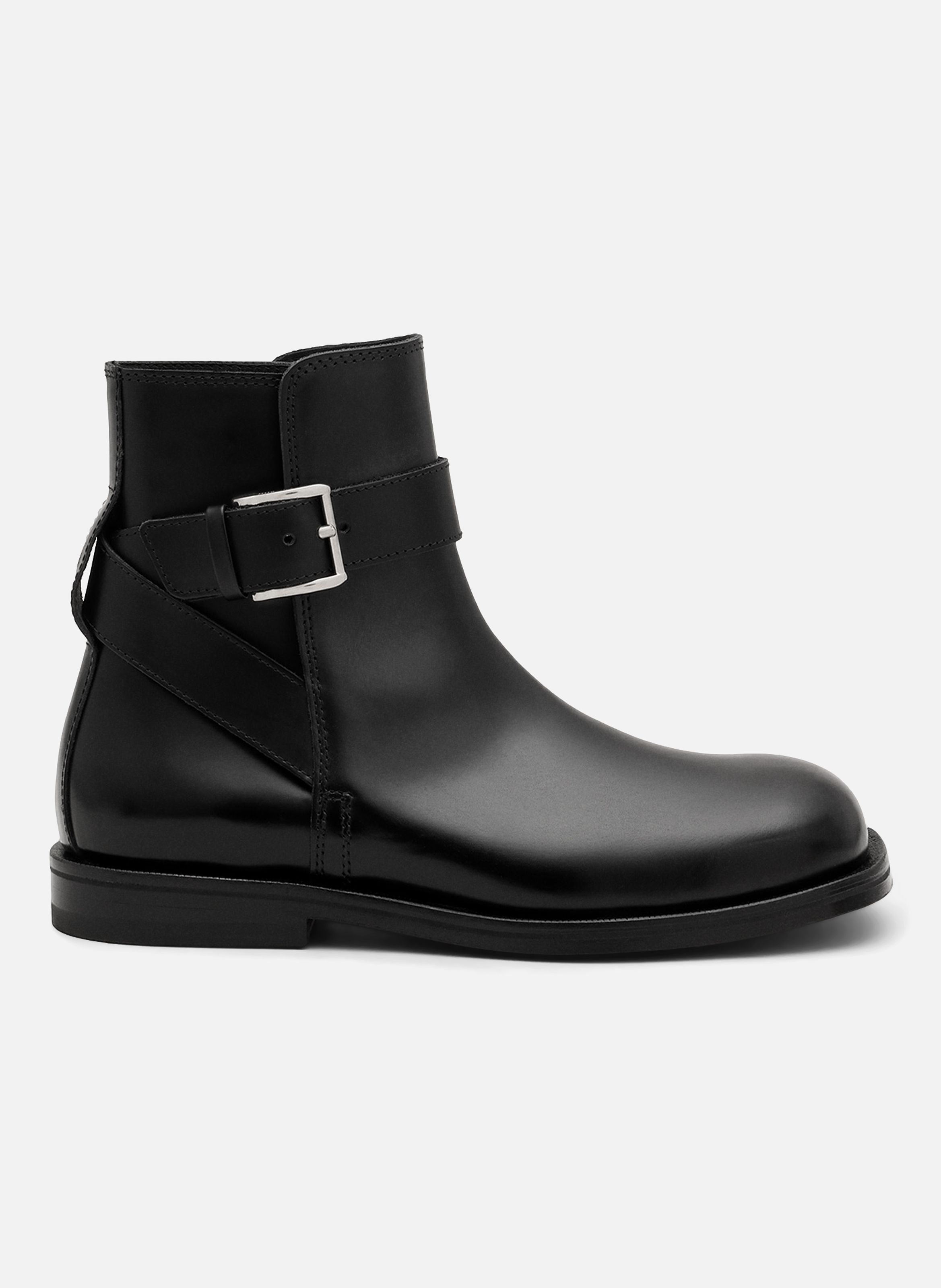Bottines à boucle unisexe en cuir AMI PARIS Noir