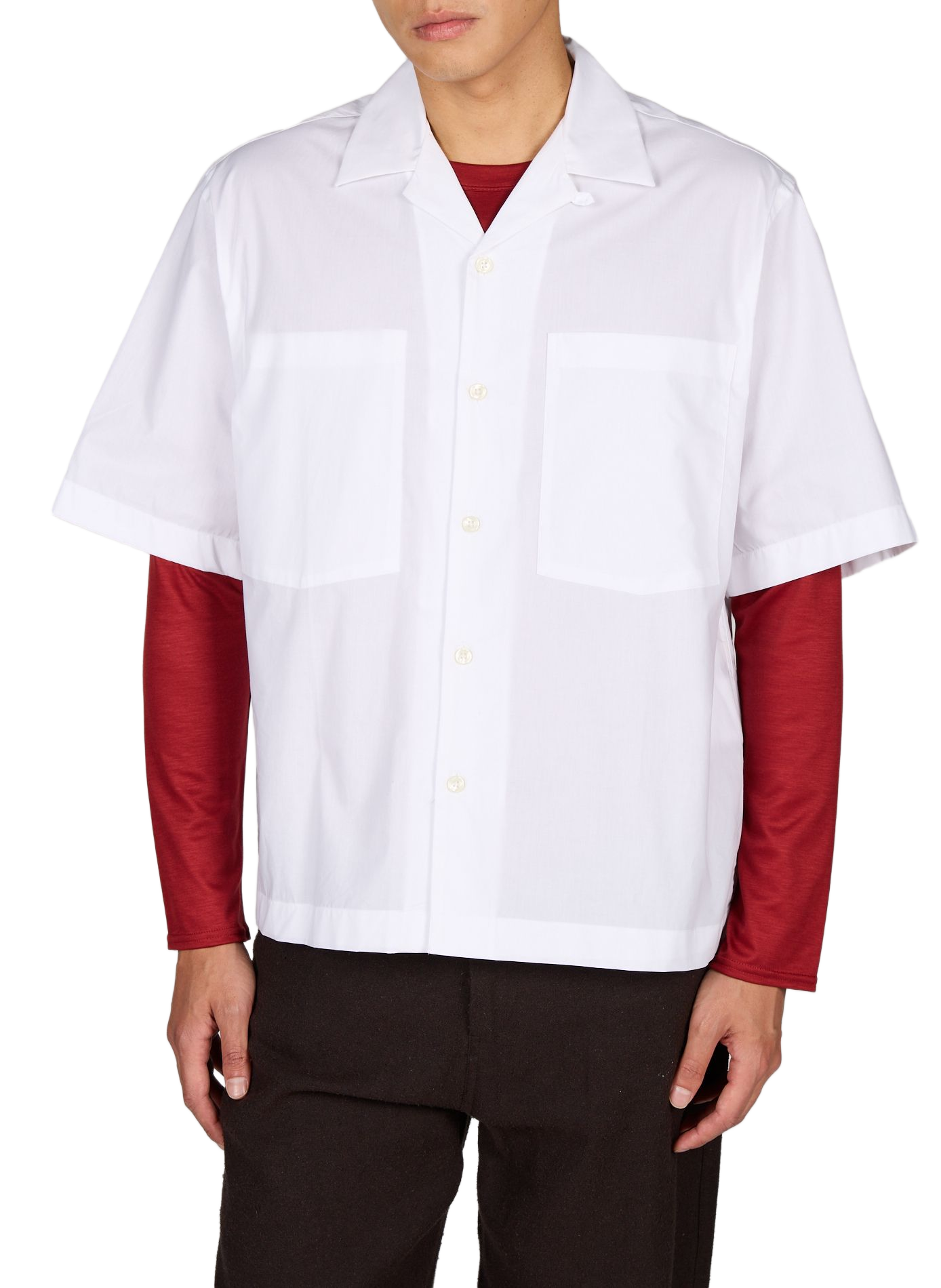 Solid square-cut cotton shirt ANNARR White