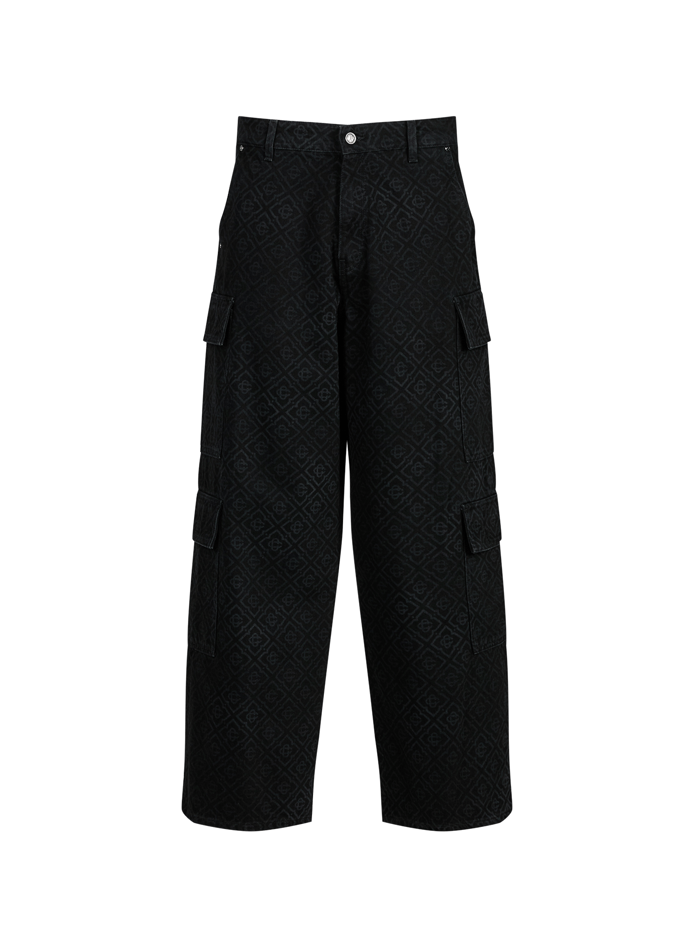 Jeans cargo sérigraphié en coton CASABLANCA PARIS Noir