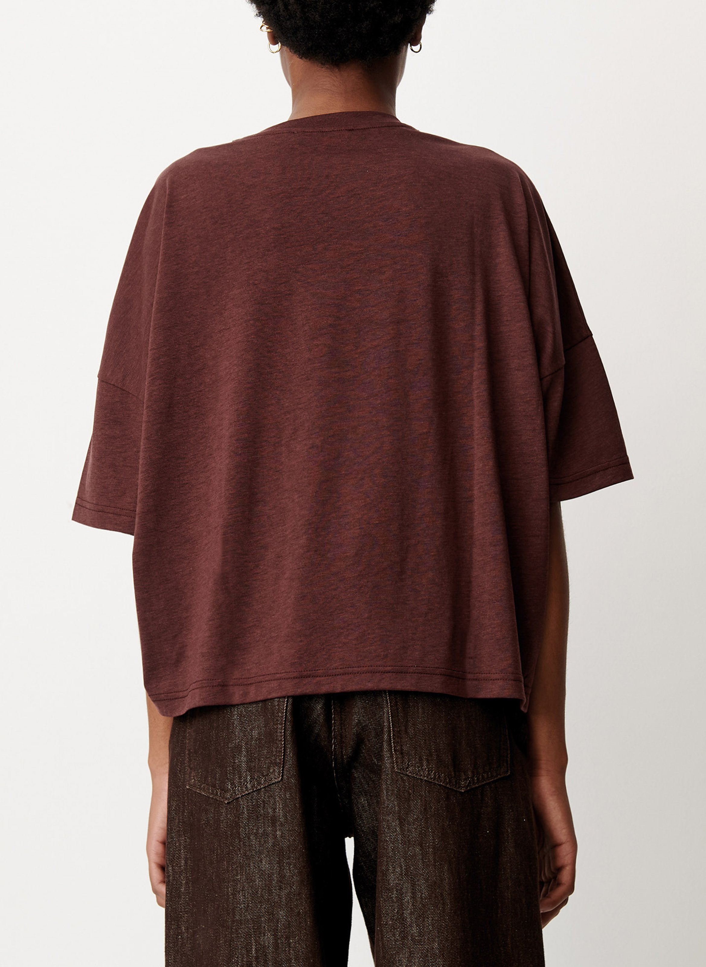 Tee-shirt oversize col rond dorel SESSUN Marron