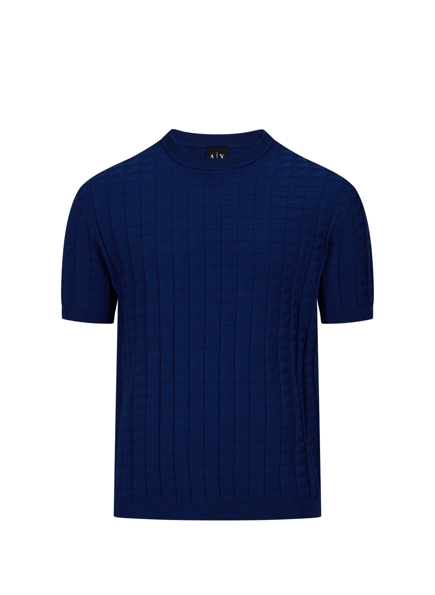 Pull droit à motif à manches courtes ARMANI EXCHANGE Bleu