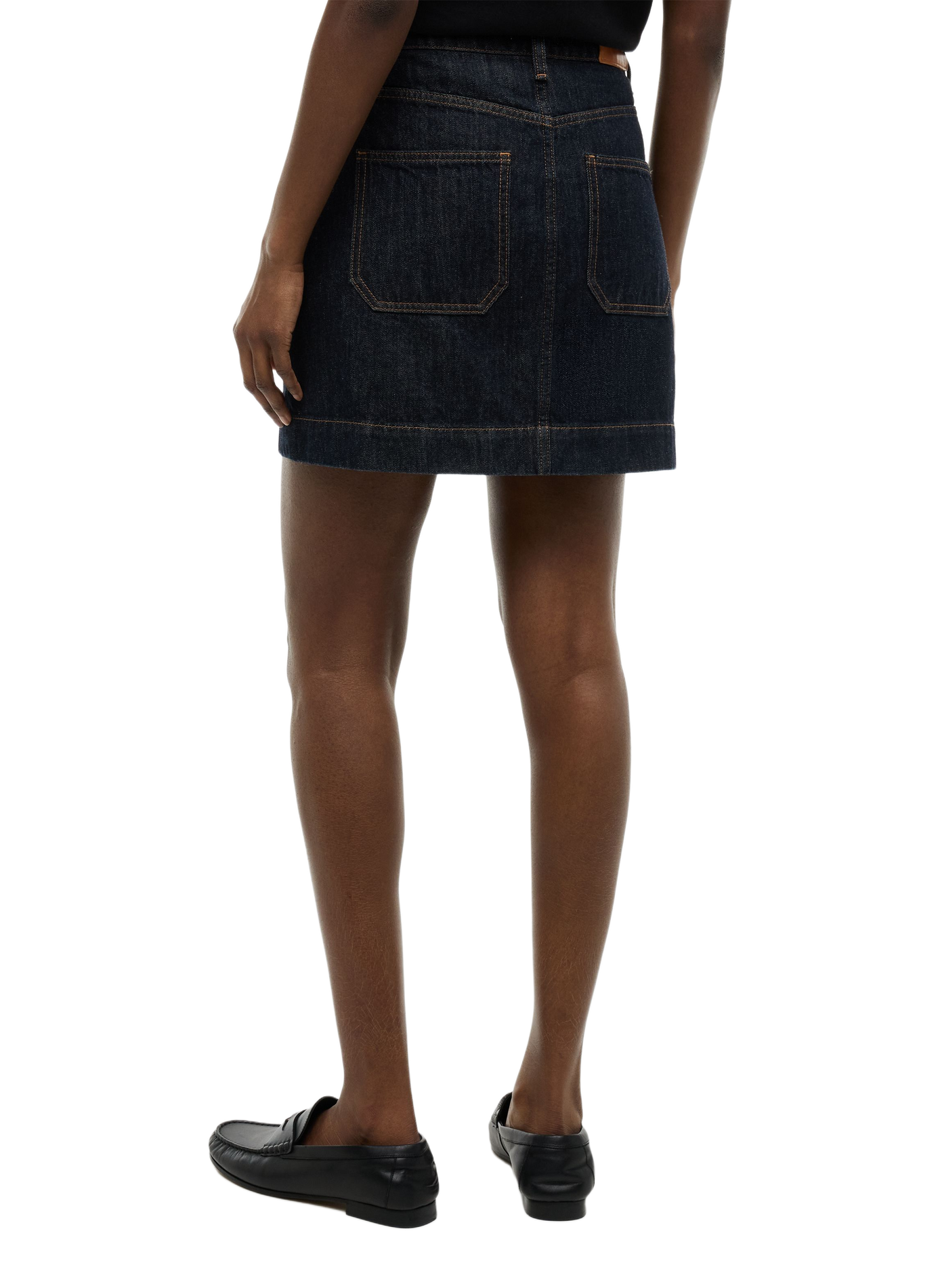 Mini jupe en jeans en coton TOMMY HILFIGER Bleu