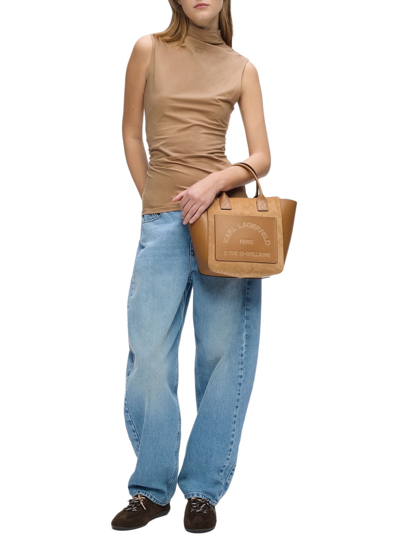 Schultertasche K/Pierced KARL LAGERFELD Braun
