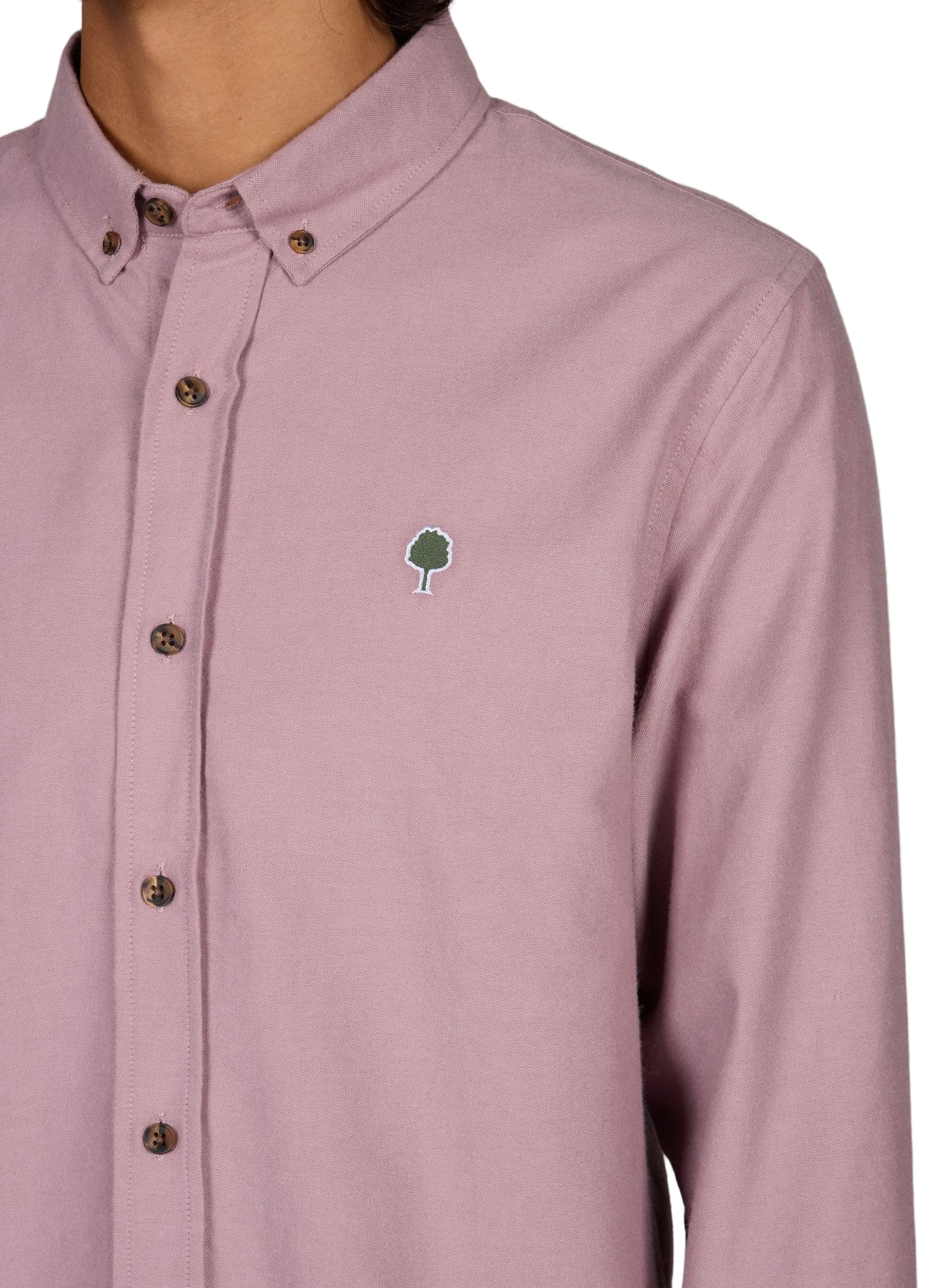 Straight Fit Button-Down Cotton Shirt FAGUO Red