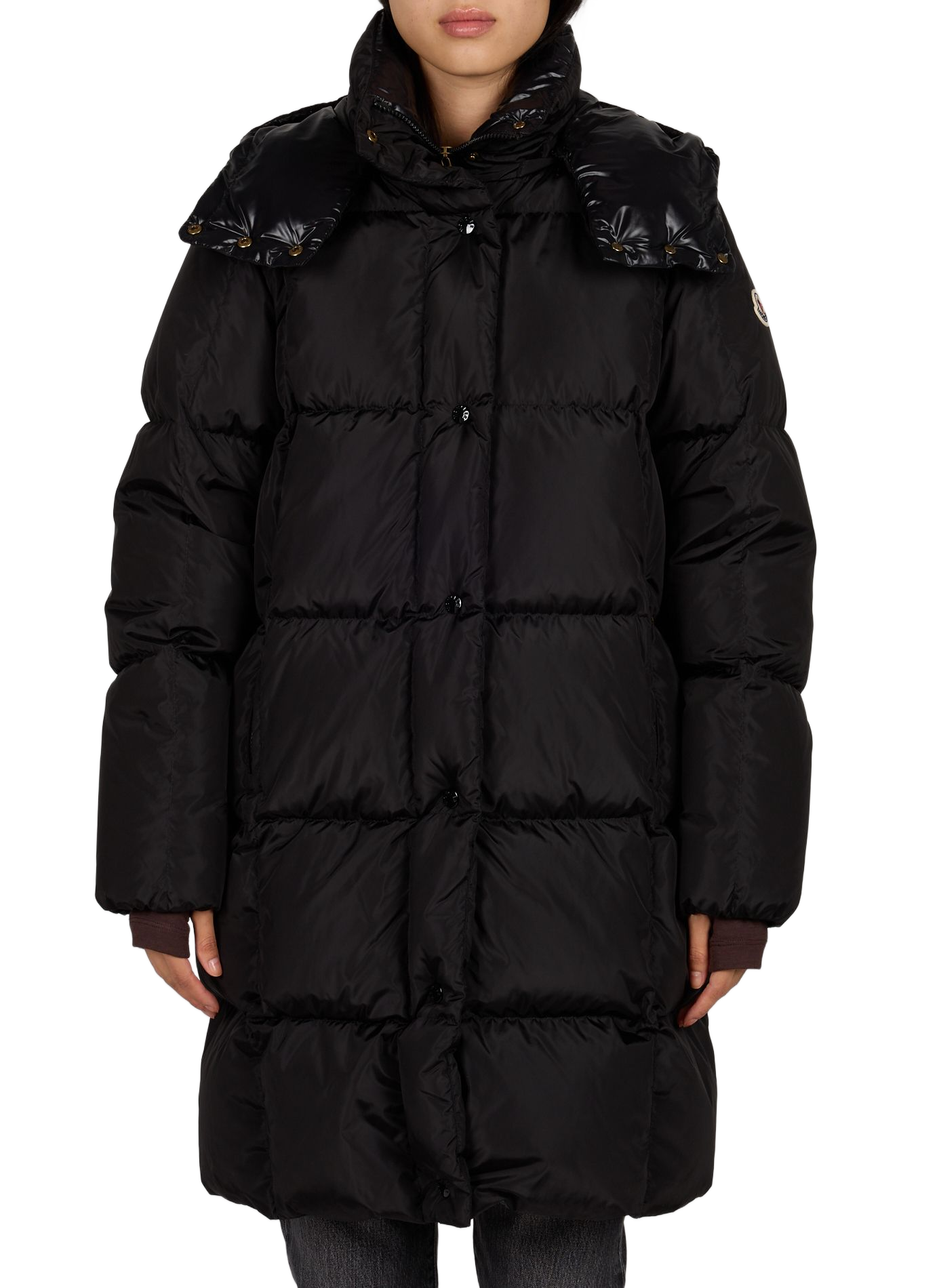 Doudoune LITTE LONG COAT à capuche unie MONCLER Noir