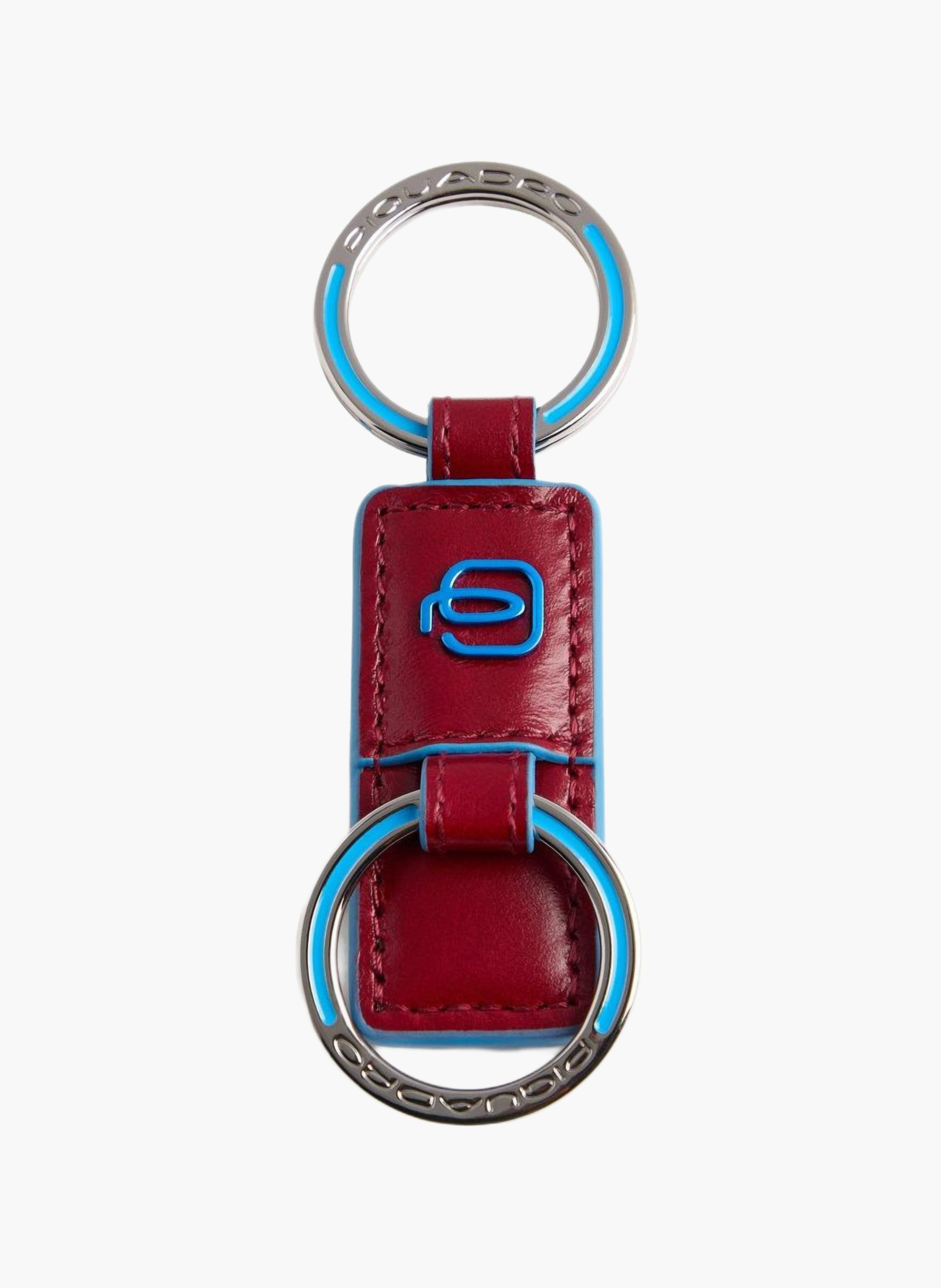 Porte-clés en cuir avec deux anneaux PIQUADRO Rouge