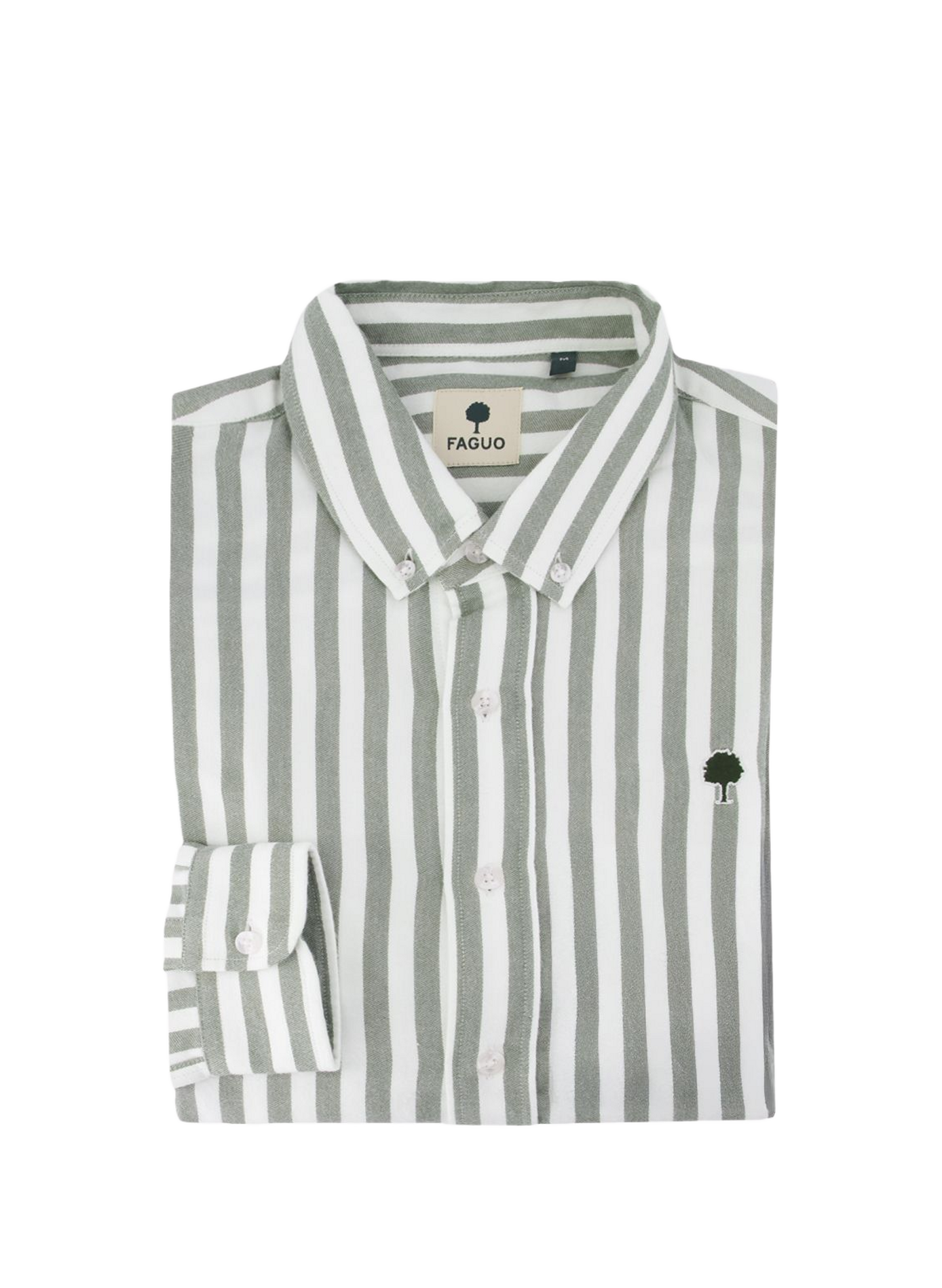 Chemise col américain à rayures FAGUO Vert