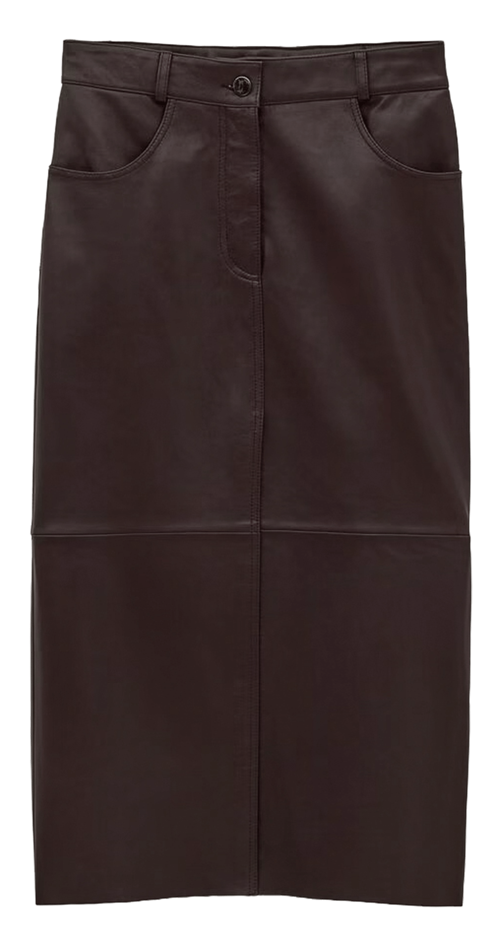 Jupe midi droite en cuir solene BA&SH Violet