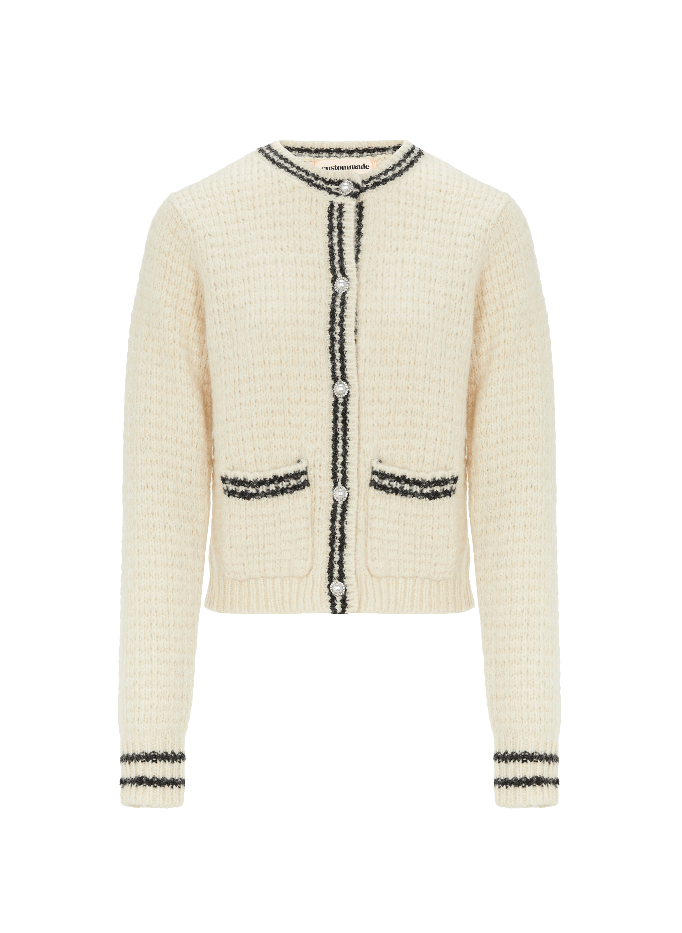 Cardigan cropped en alpaga et laine mélangés