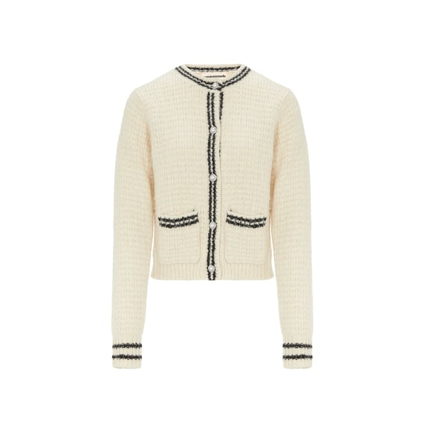 Cardigan cropped en alpaga et laine mélangés