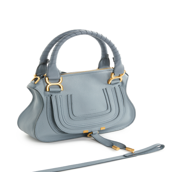 Chloé Marcie Leather Handbag In Blue