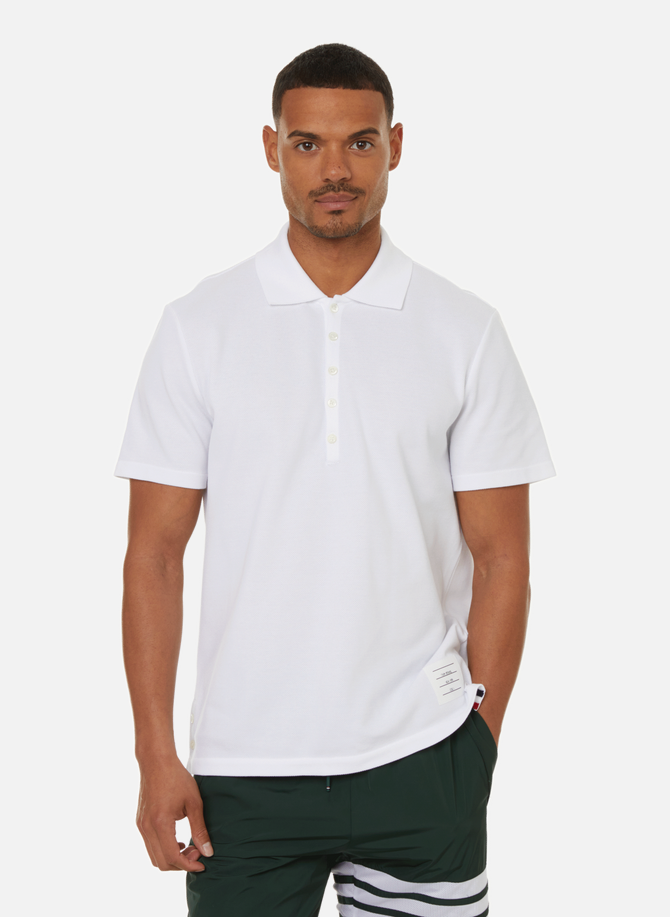 Polo shirt with logo patch THOM BROWNE