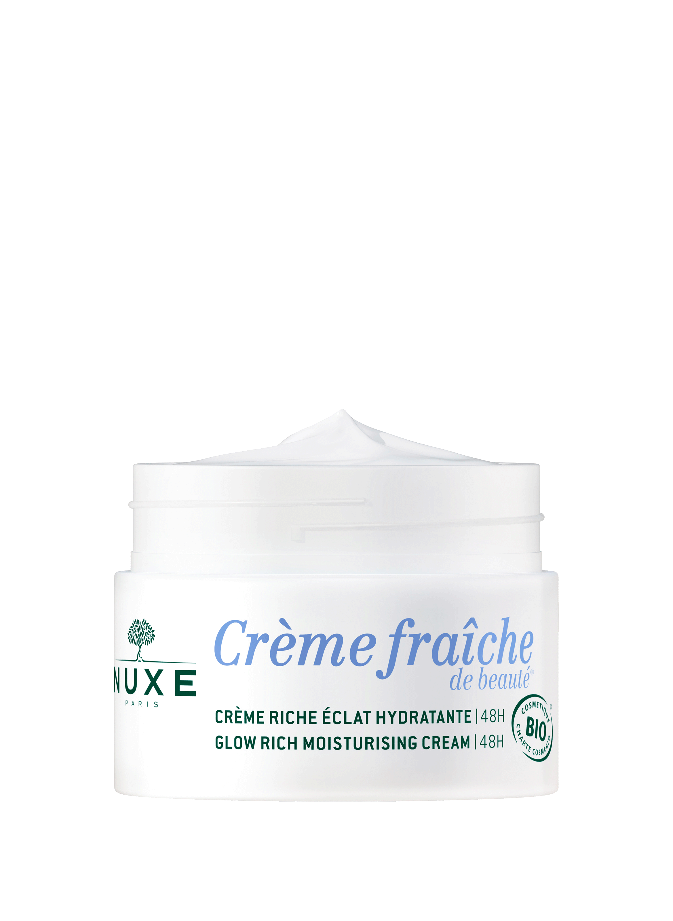Crème Riche Éclat Hydratante 48H, Certifiée Bio Crème fraîche de beauté® NUXE No color