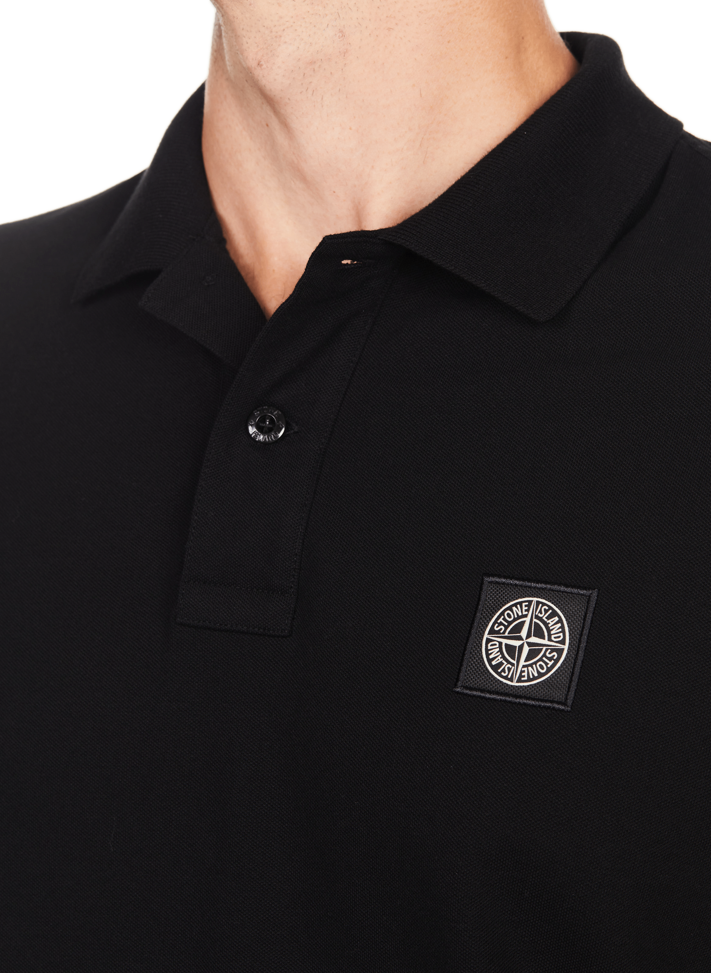 Polo uni coupe slim fit en coton STONE ISLAND Noir