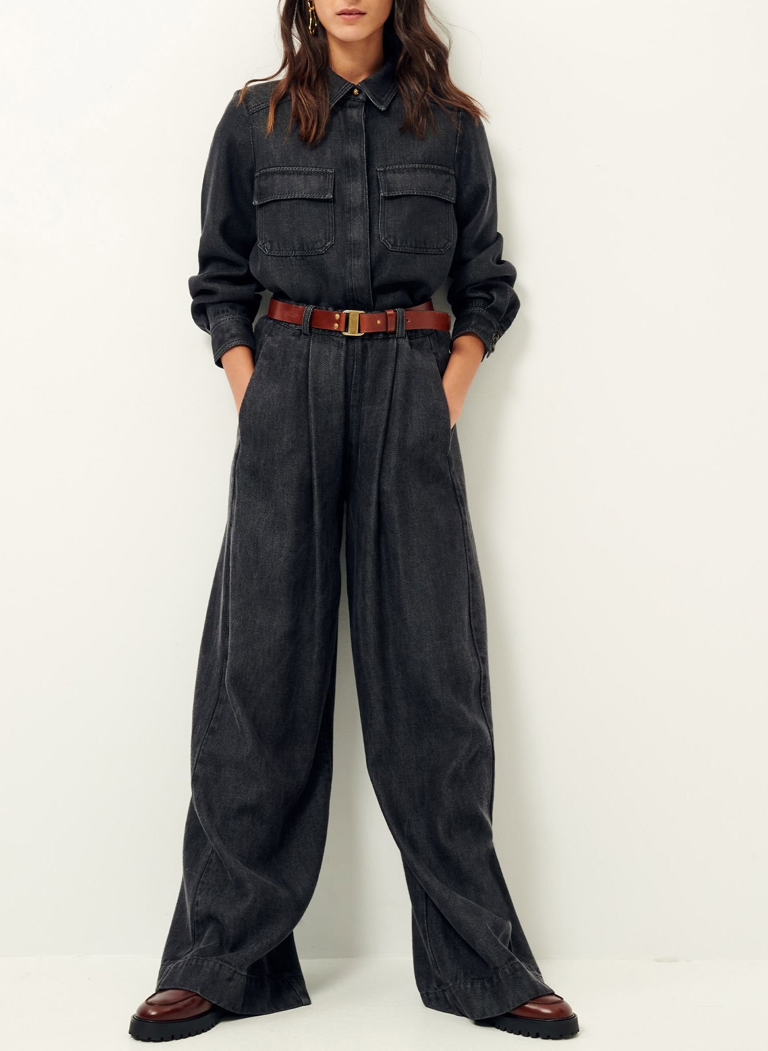 Veste col classique effet jean guggen SESSUN Gris