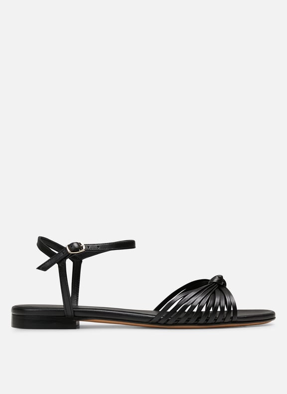 Sandales plates en cuir n155 Noir by RIVECOUR RIVECOUR Sandales plates en cuir n155 Noir