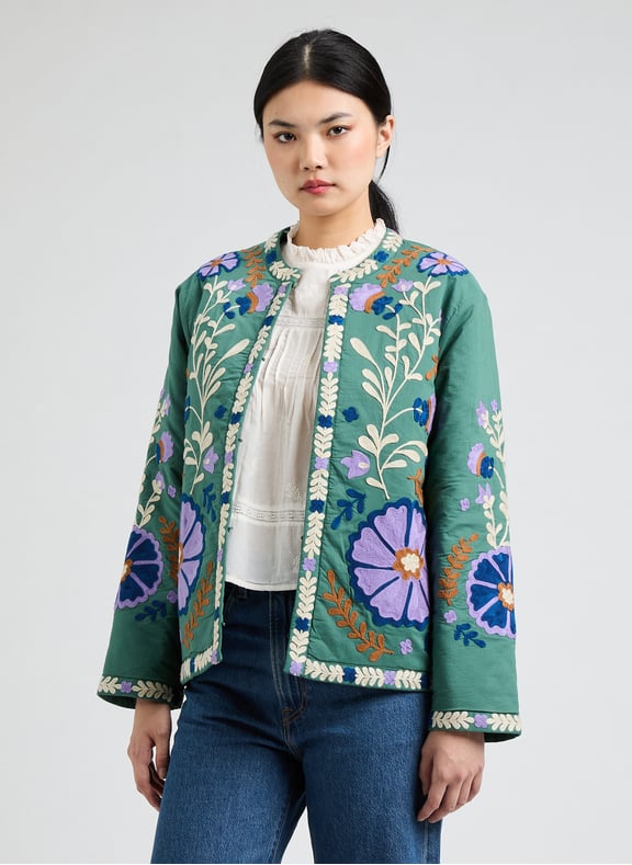 Veste Nelie à motif Vert by LOUISE MISHA LOUISE MISHA Veste Nelie à motif Vert