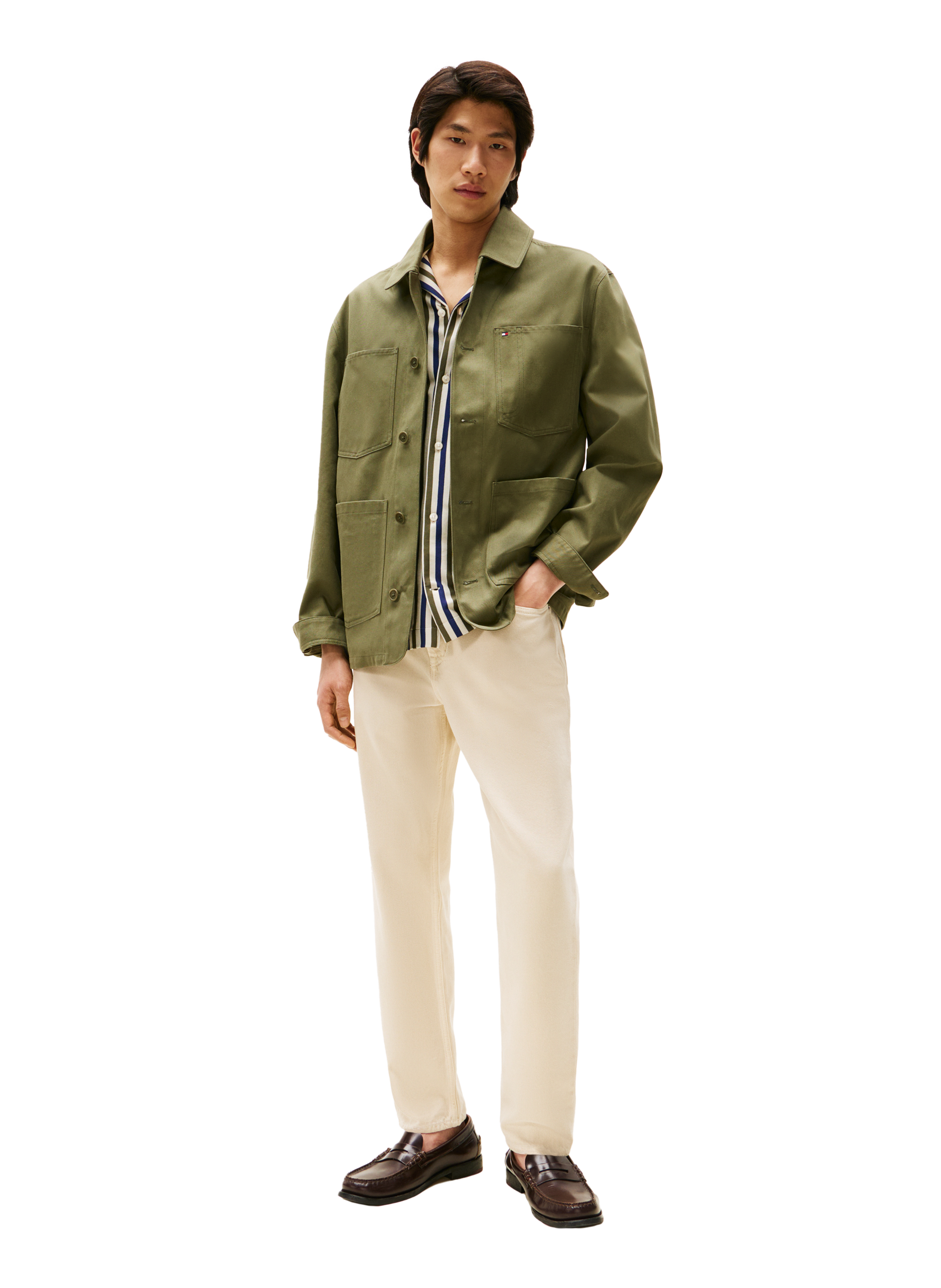 Straight cotton jeans TOMMY HILFIGER Beige