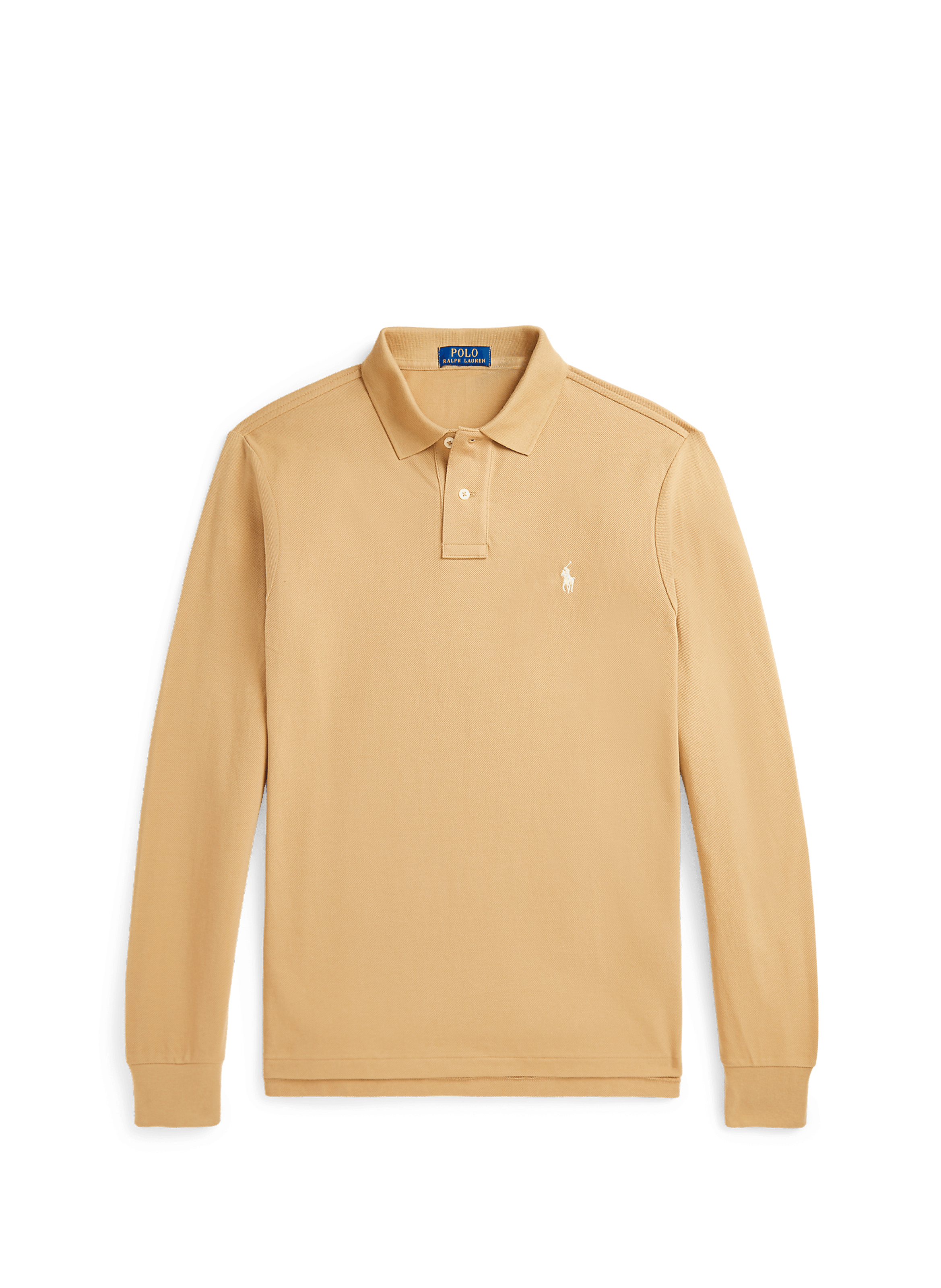 Long-sleeved cotton polo shirt POLO RALPH LAUREN Beige