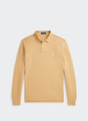 Long-sleeved cotton polo shirt  Cafe tan c8176