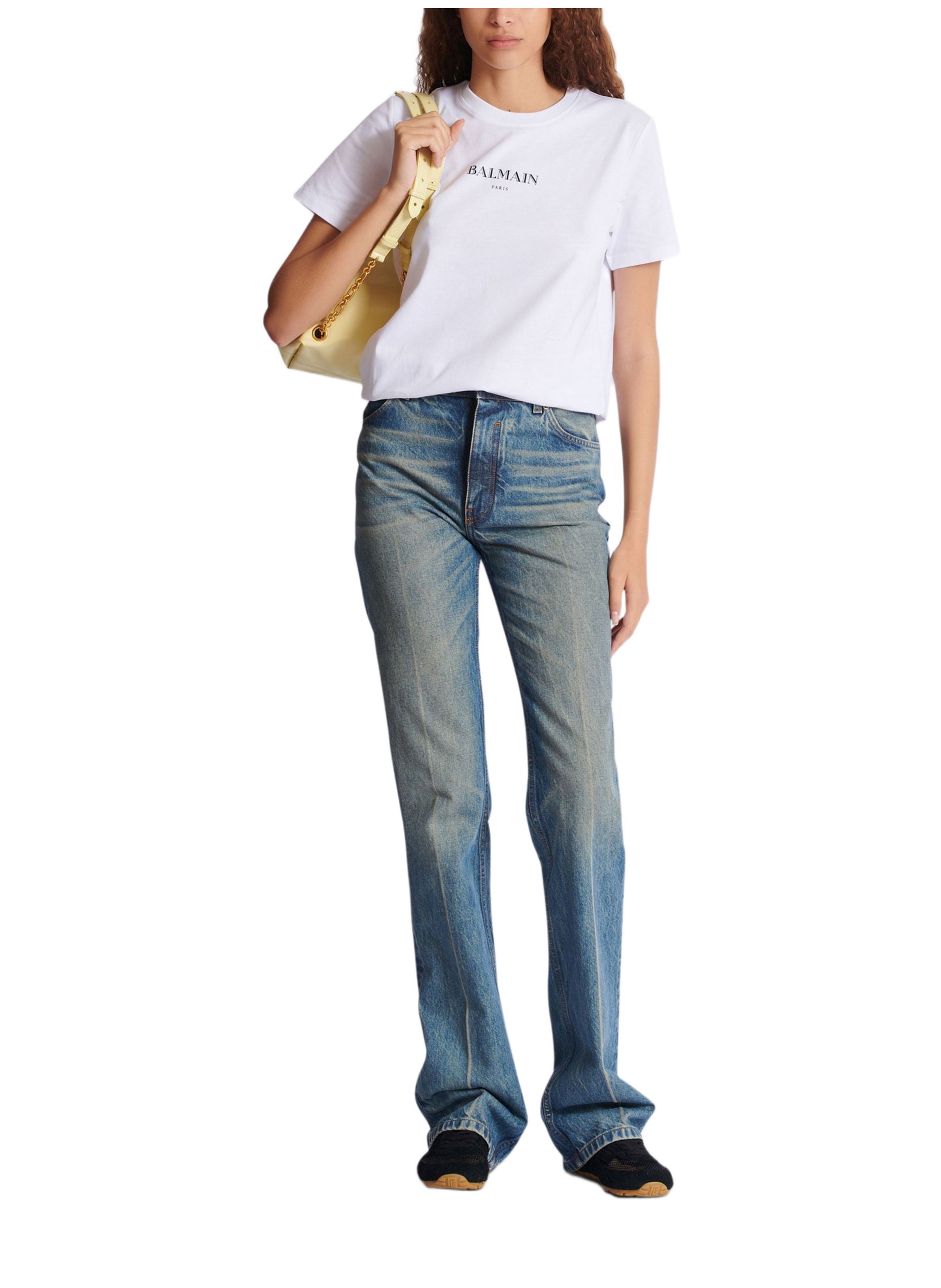 T-shirt avec imprimé balmain BALMAIN Blanc