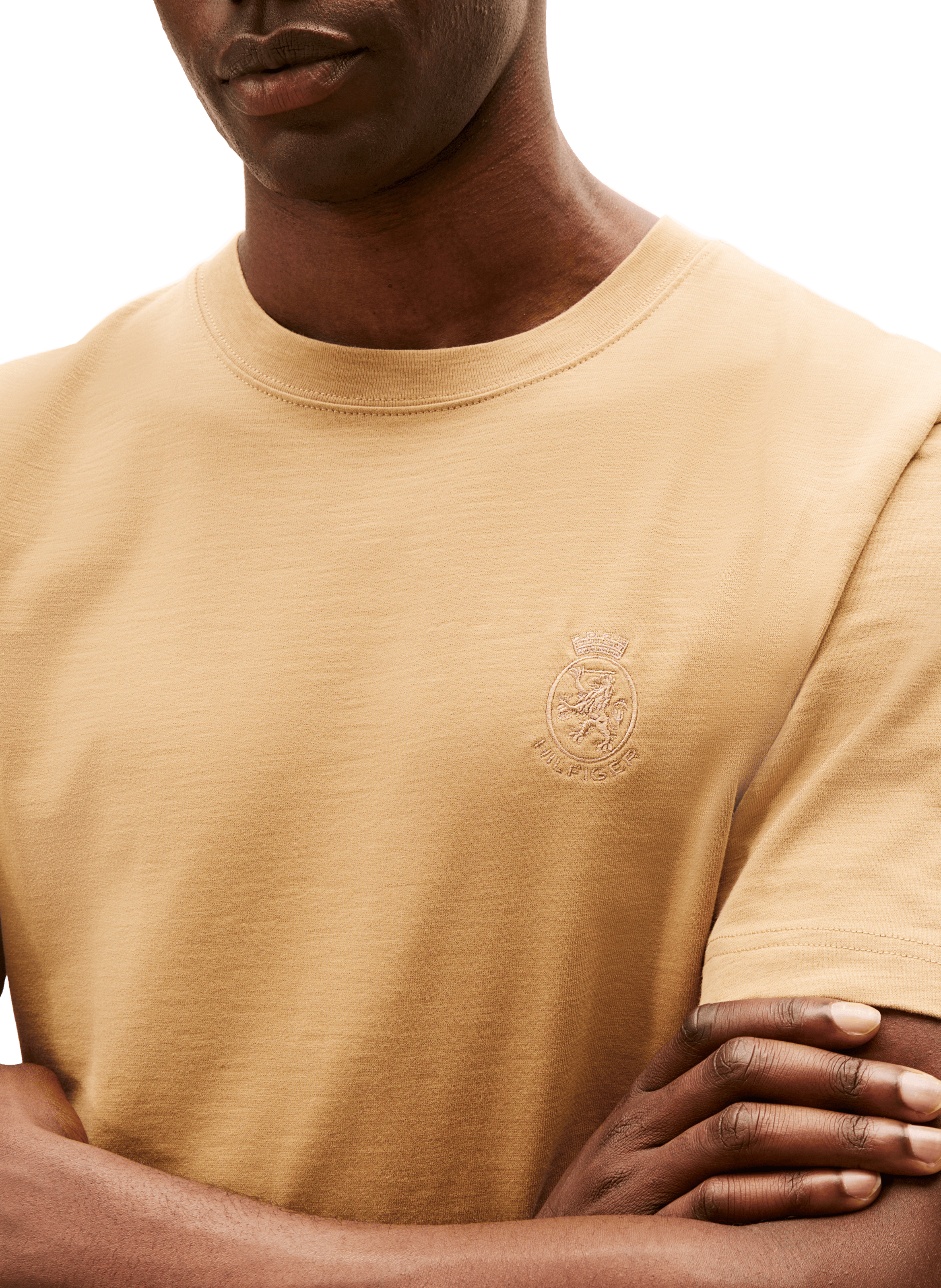 Cotton round-neck T-shirt TOMMY HILFIGER Brown