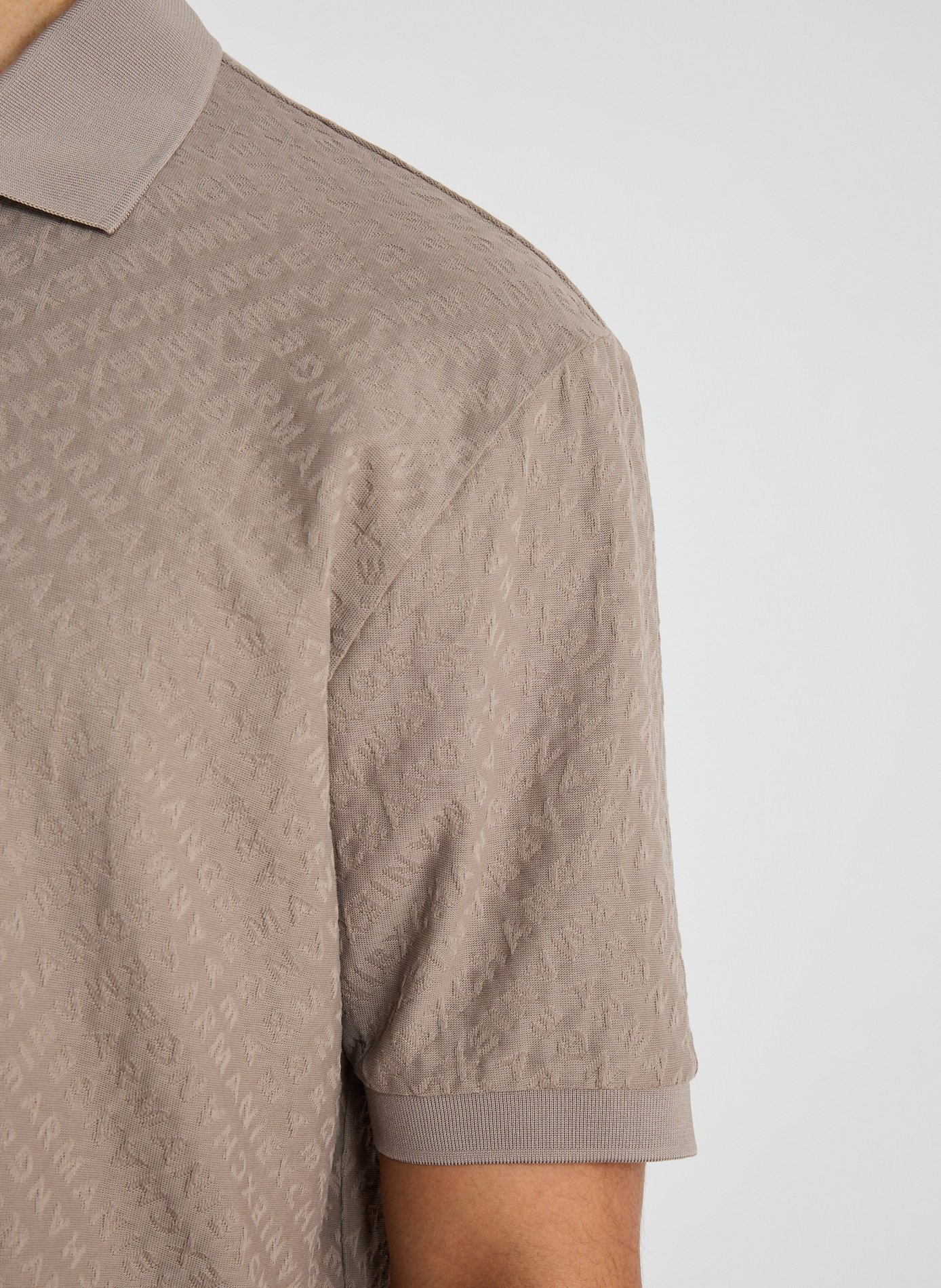 Short-sleeved jacquard cotton polo ARMANI EXCHANGE Brown