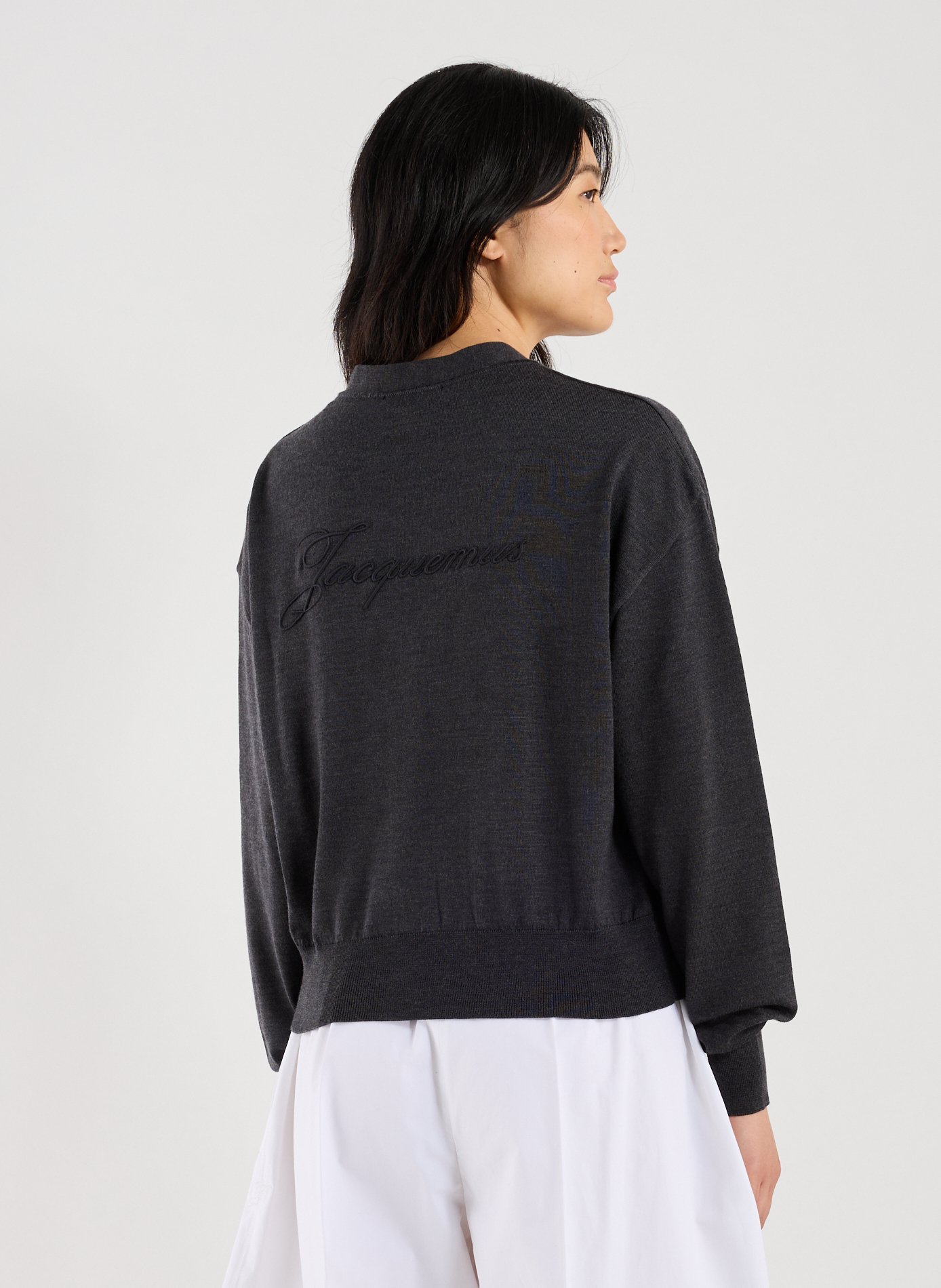 Cardigan cintré en laine JACQUEMUS Gris