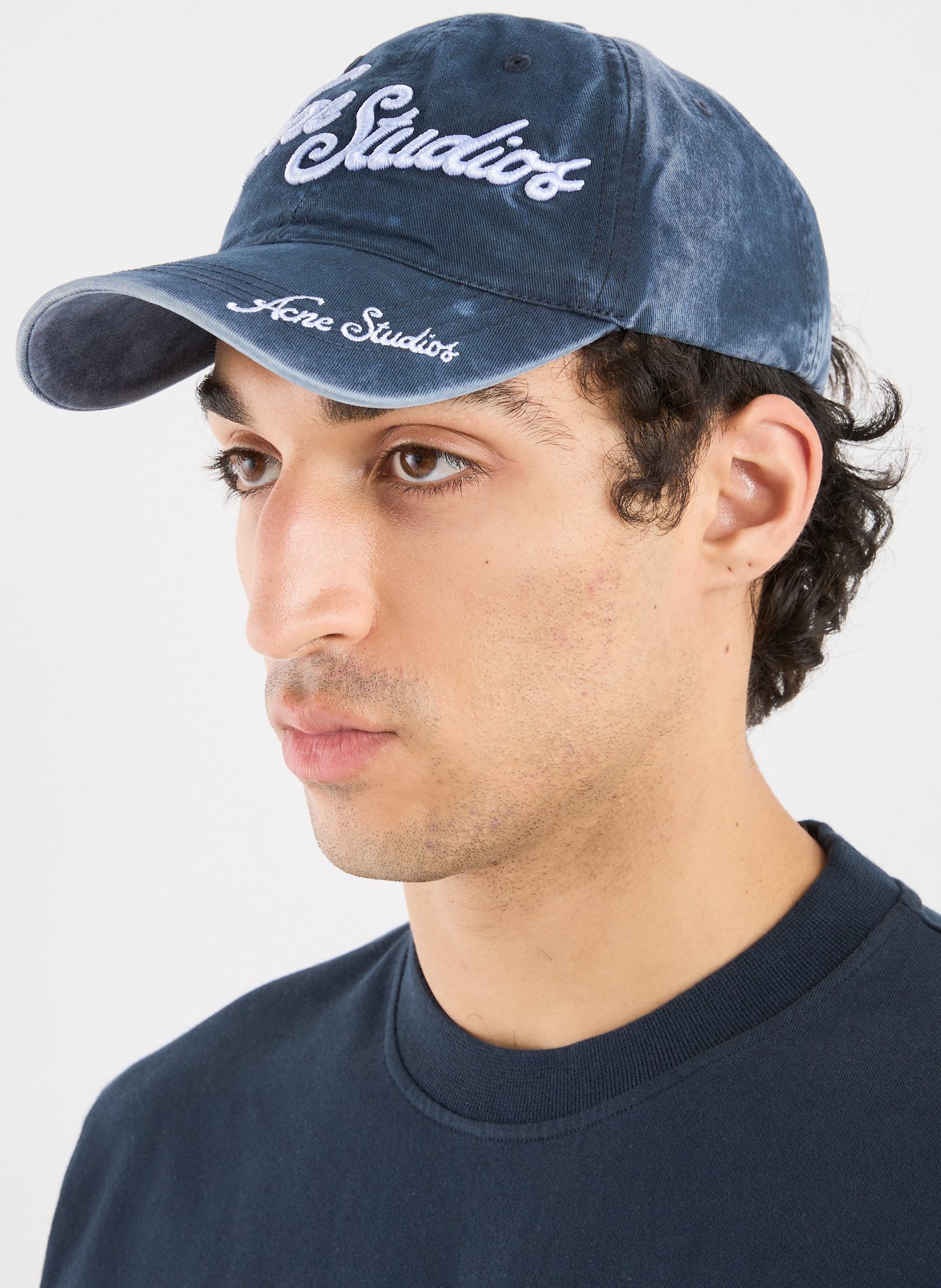 Cotton Logo Baseball Cap ACNE STUDIOS Blue