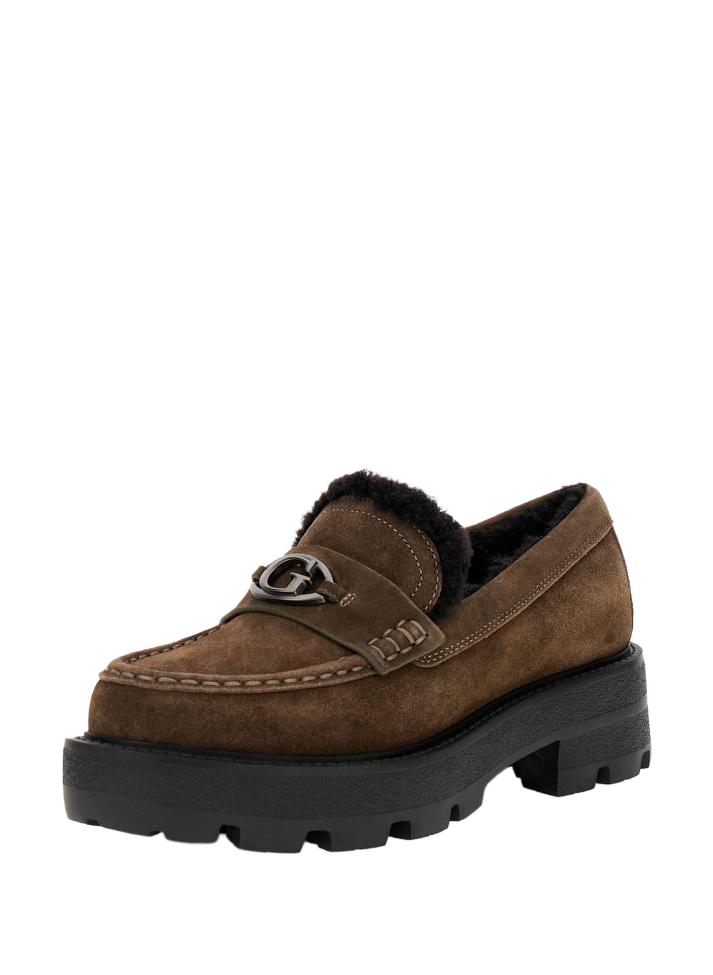 GUESS Mocassins Yanikay en cuir  Khaki