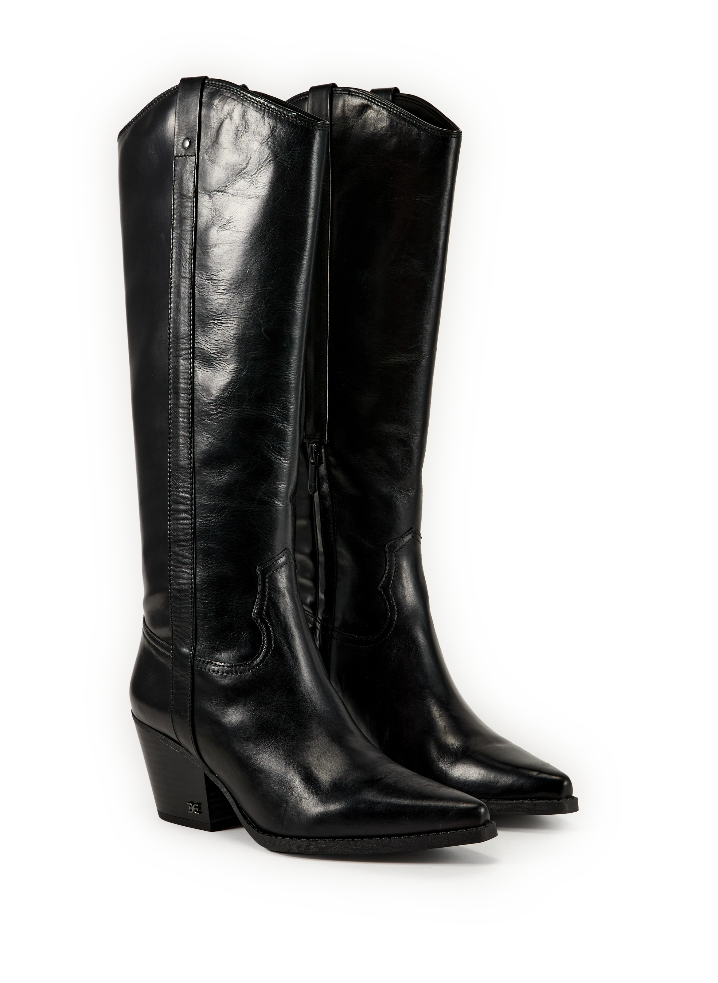 Bottes à talon en cuir SAM EDELMAN Noir