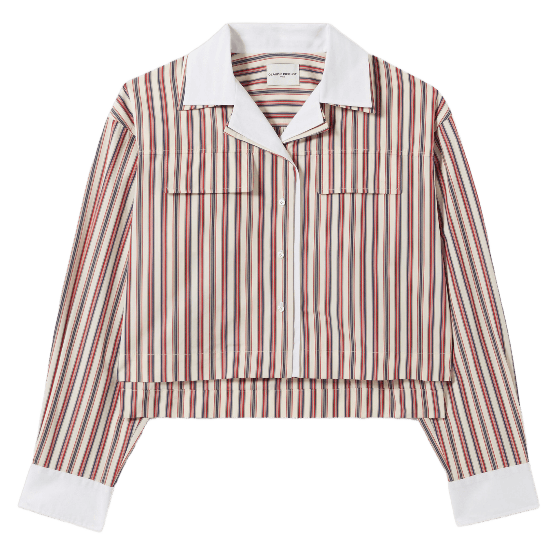 Chemise col tailleur en coton camila Multicolore