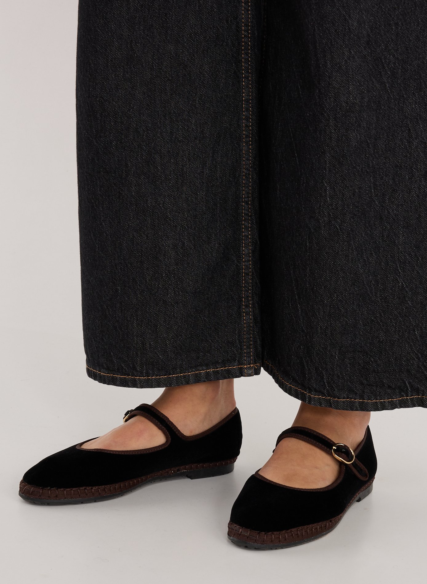 Ballerines à boucle en coton mélangé FLABELUS Noir