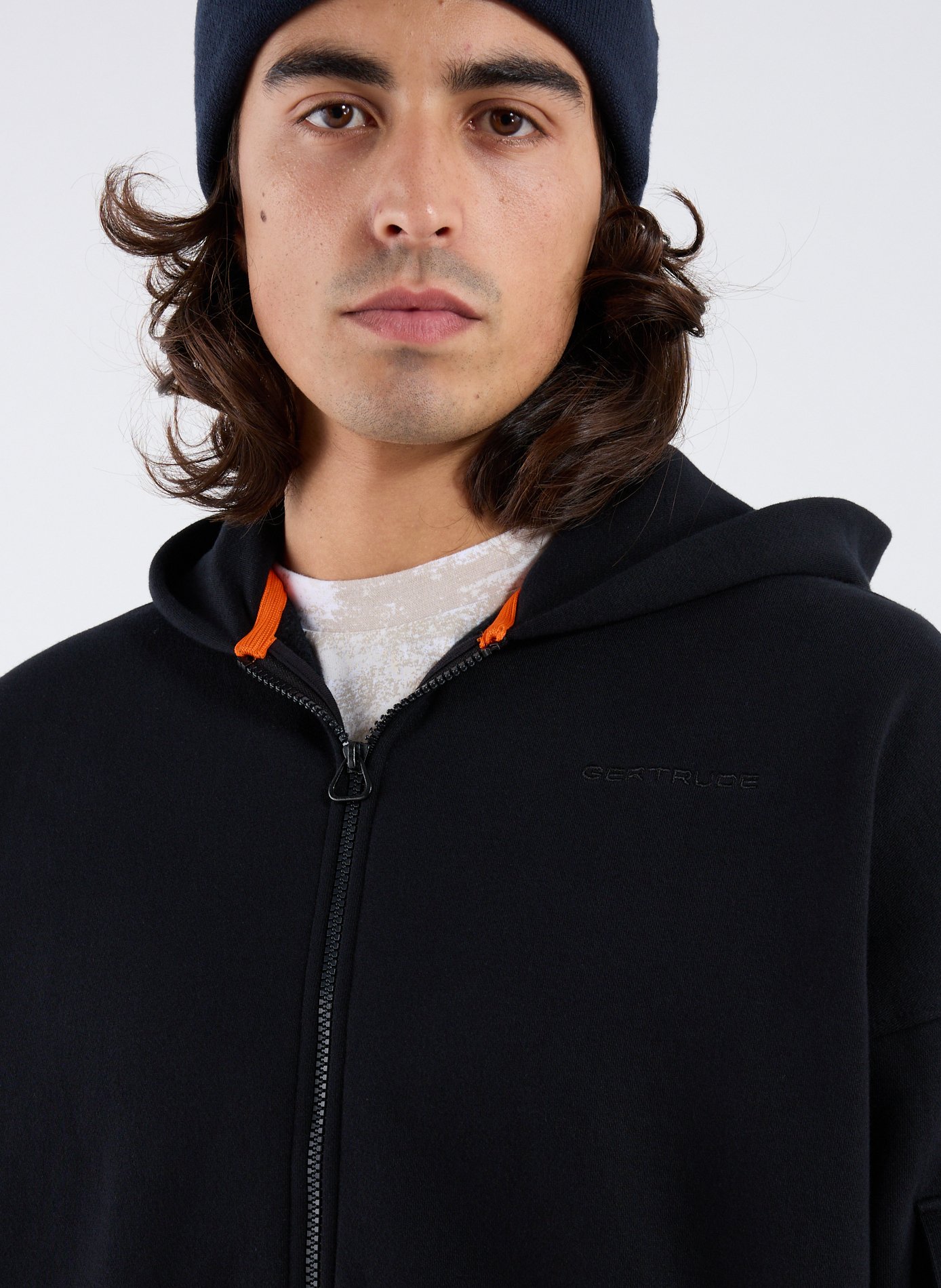 Zip-up hoodie in blended cotton GERTRUDE ET GASTON Blue