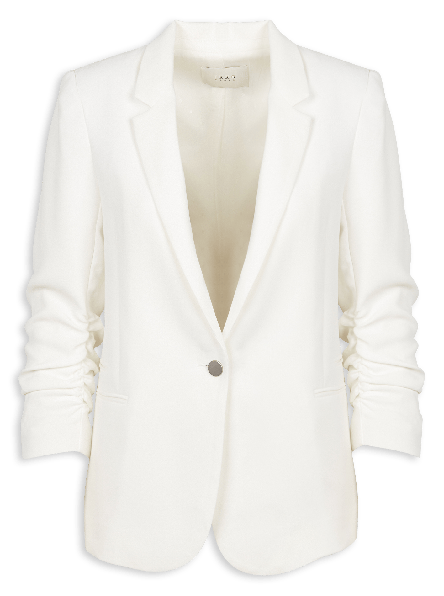 Veste droite col tailleur en crêpe IKKS Blanc