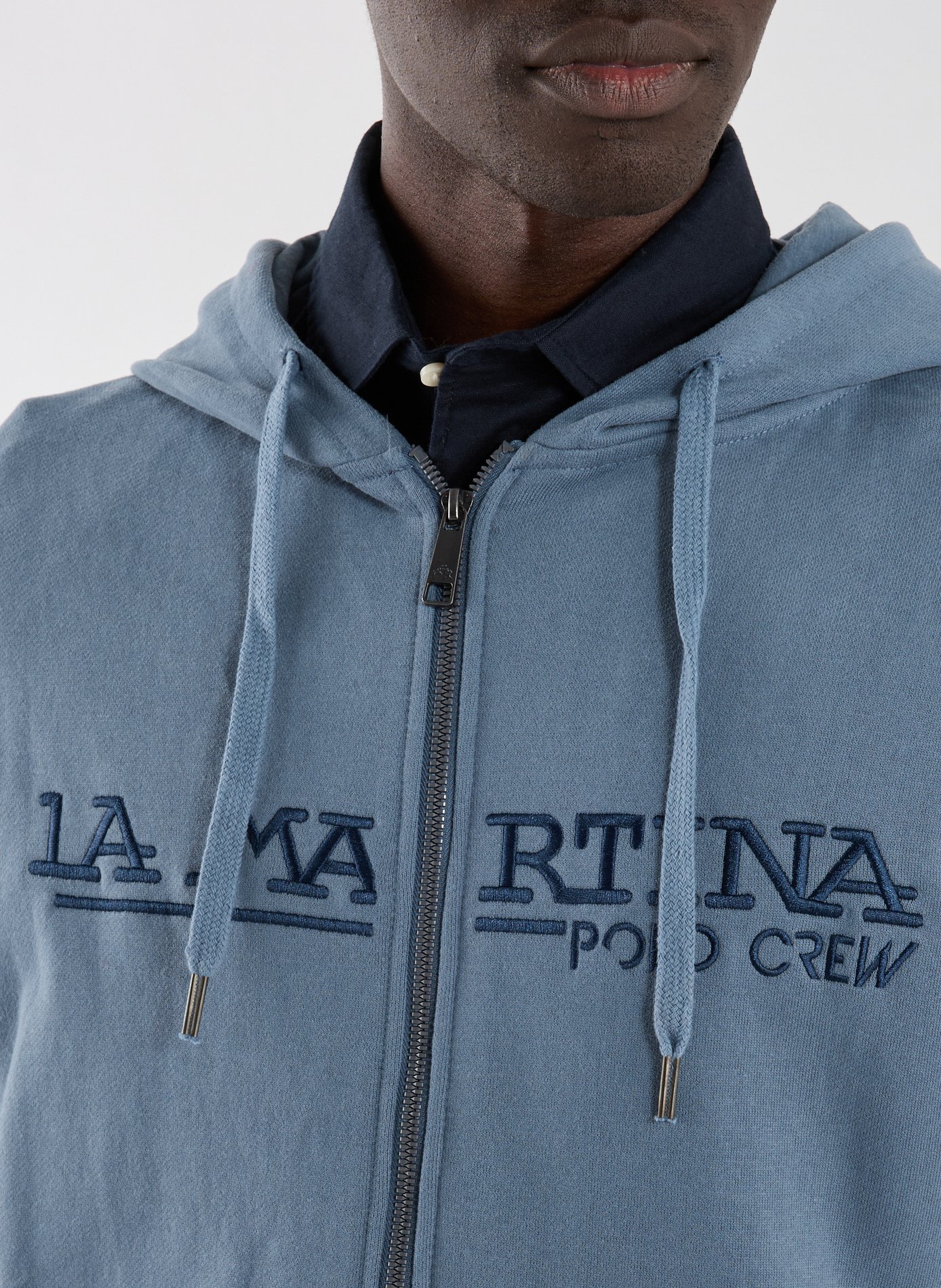 Hoodie à glissière en coton  LA MARTINA Bleu