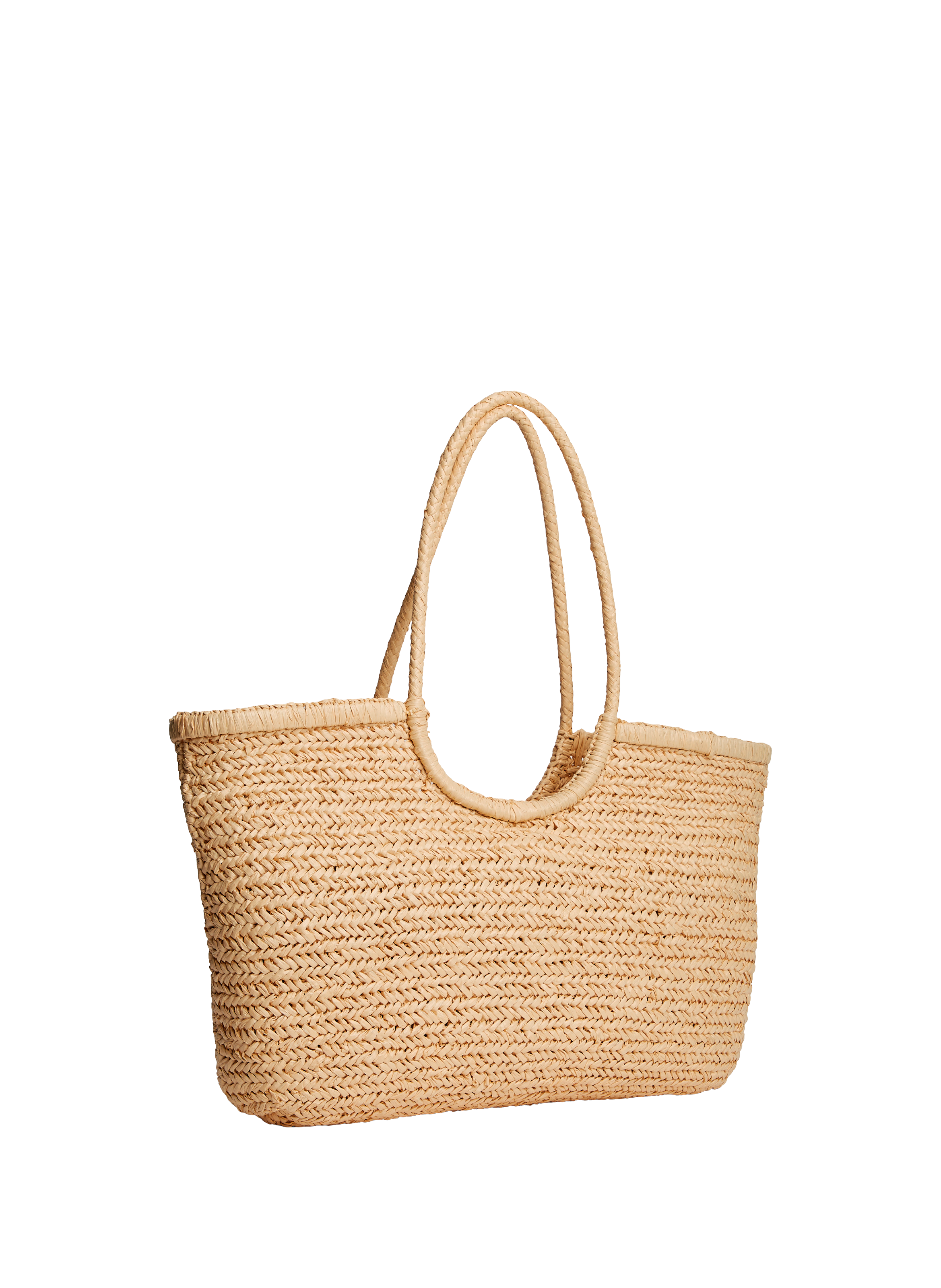 Sac cabas en paille à logo brodé TOMMY HILFIGER Marron