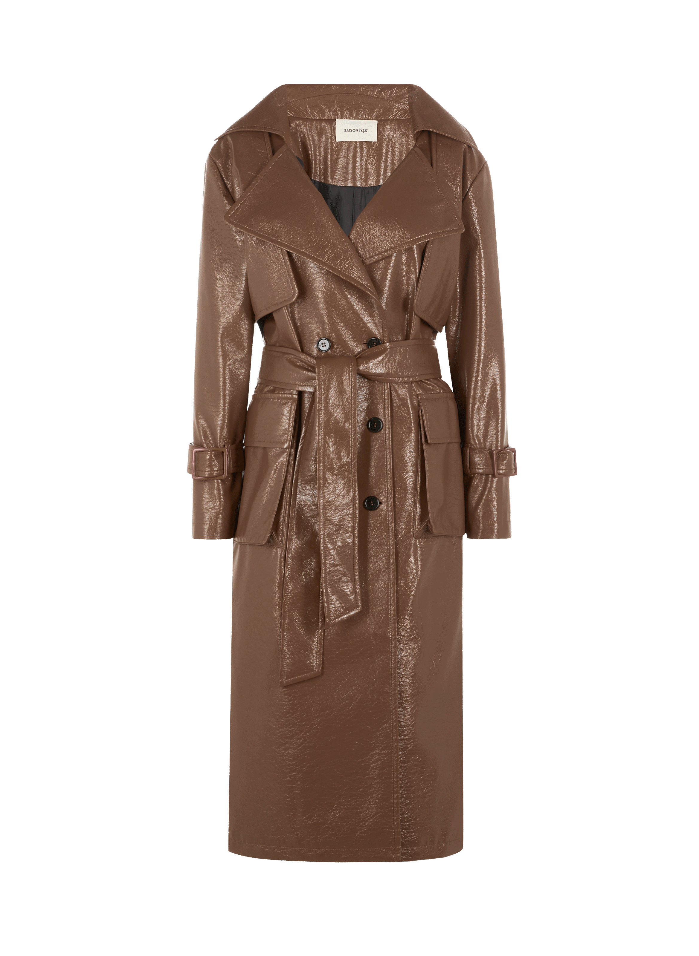 Vinyl-effect trench coat SAISON 1865 Beige
