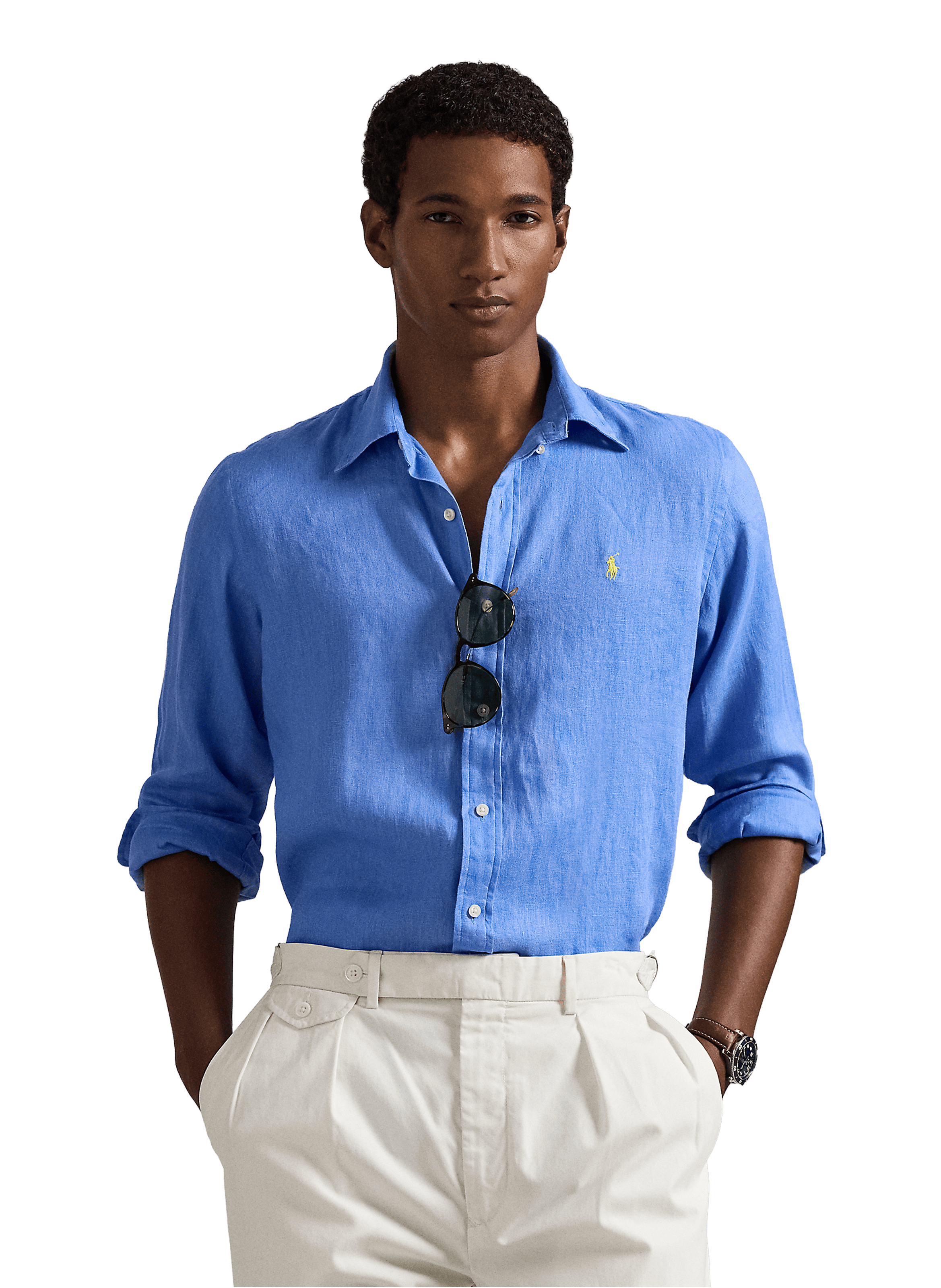 Chemise en lin POLO RALPH LAUREN Bleu