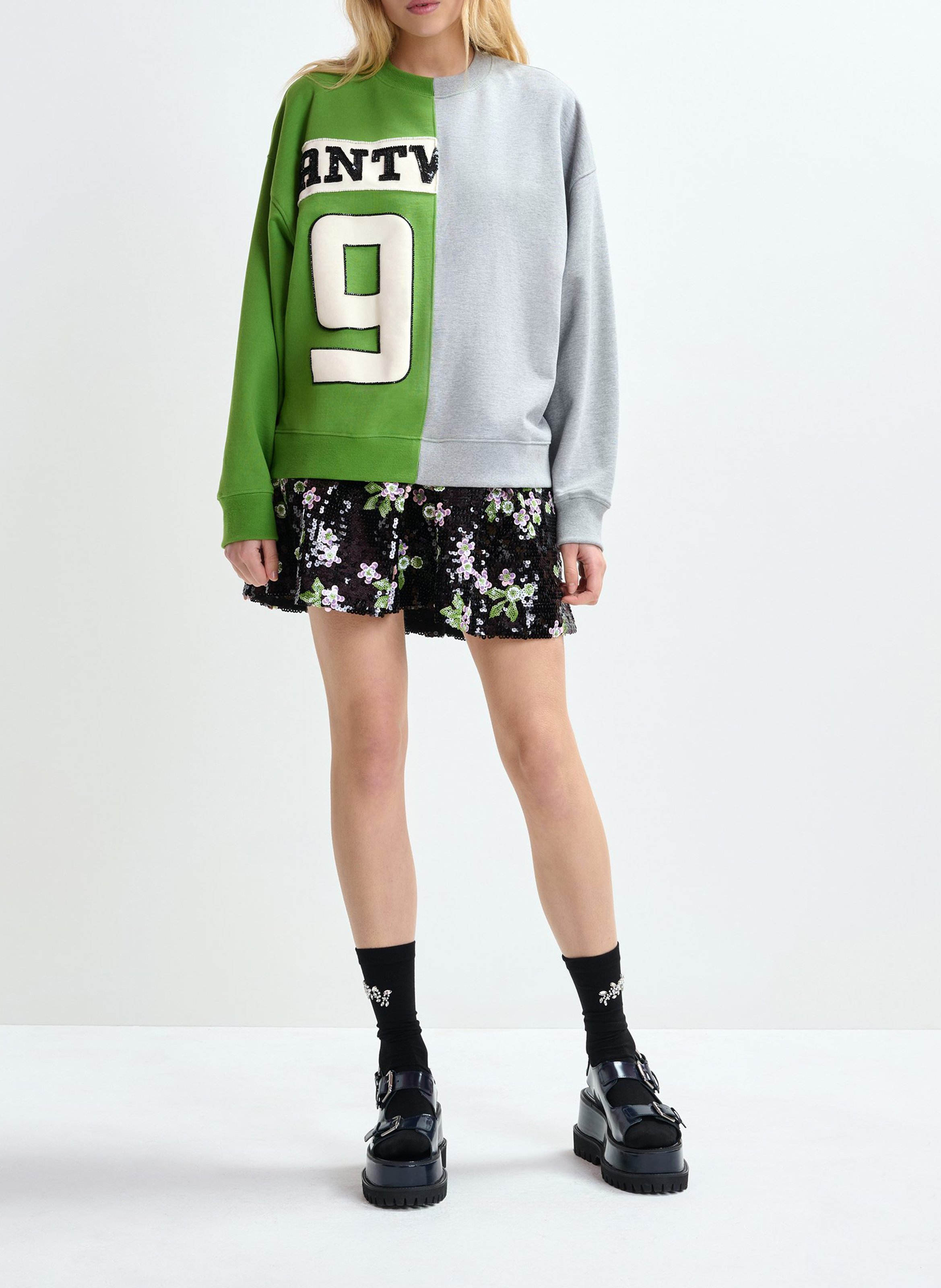 Sweat ample col rond à motif Jame ESSENTIEL ANTWERP Vert