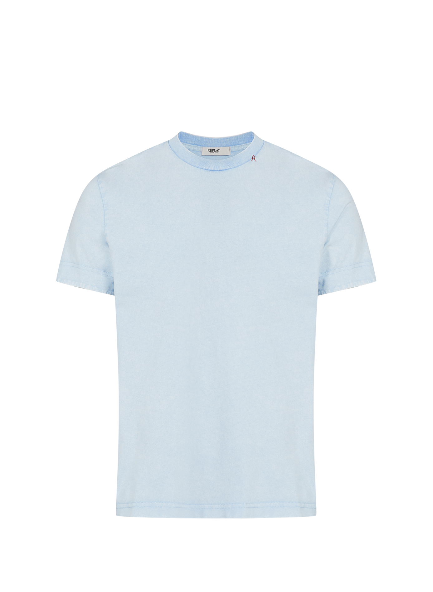 Straight round neck cotton t-shirt REPLAY Blue