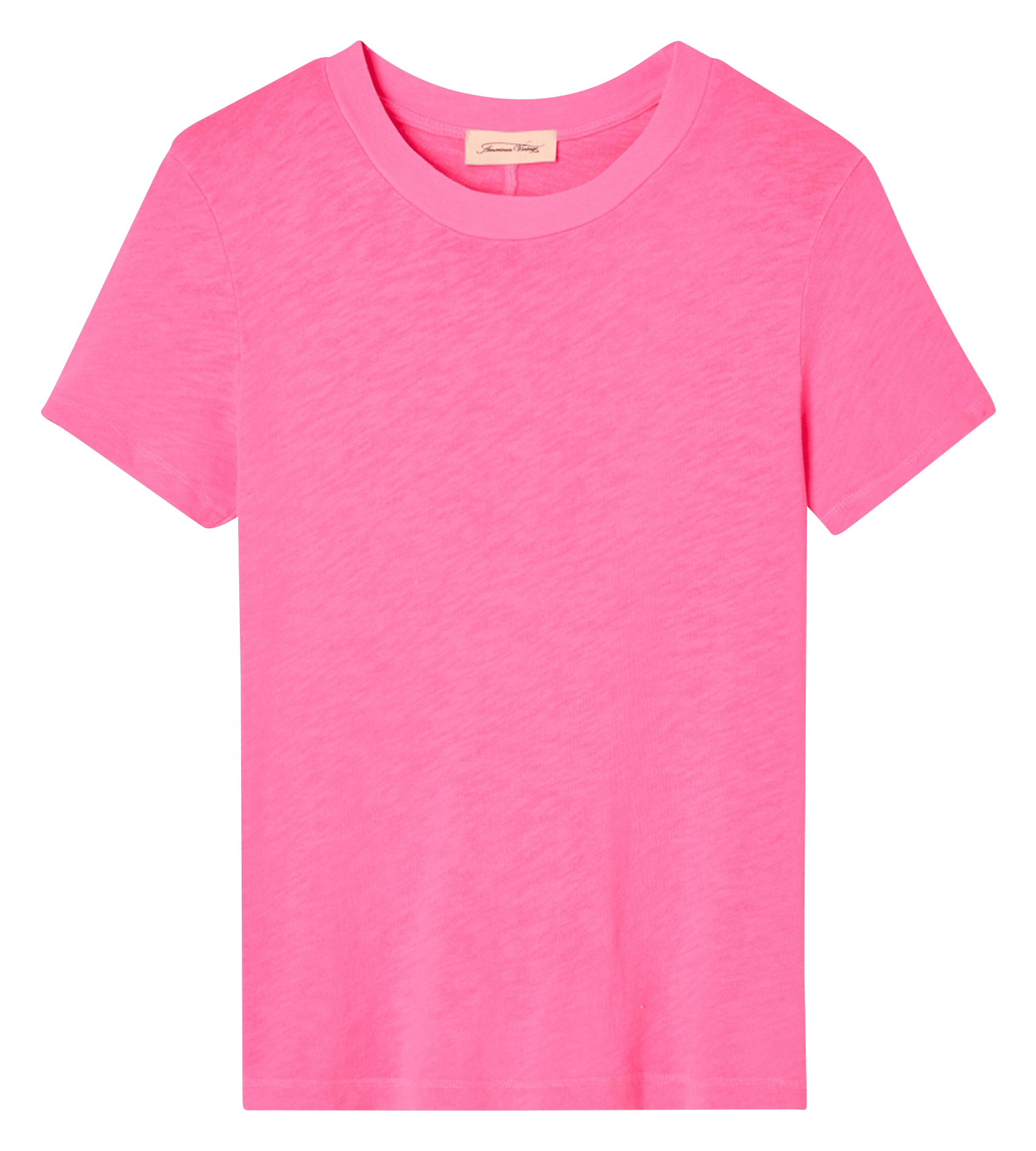 Tee-shirt col rond droit en coton sonoma AMERICAN VINTAGE Rose