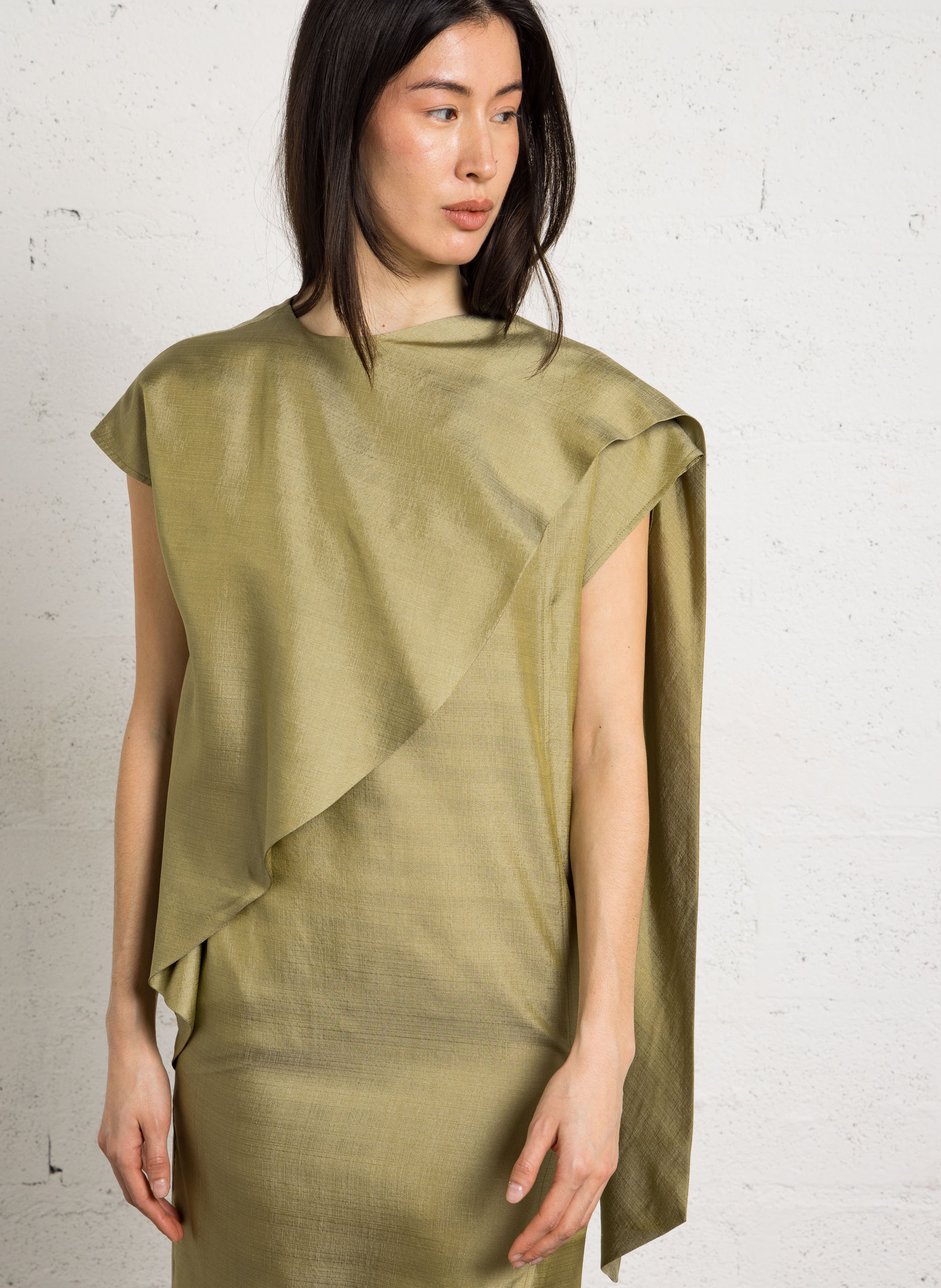 Robe ample à foulard en soie iberis SOEUR Vert