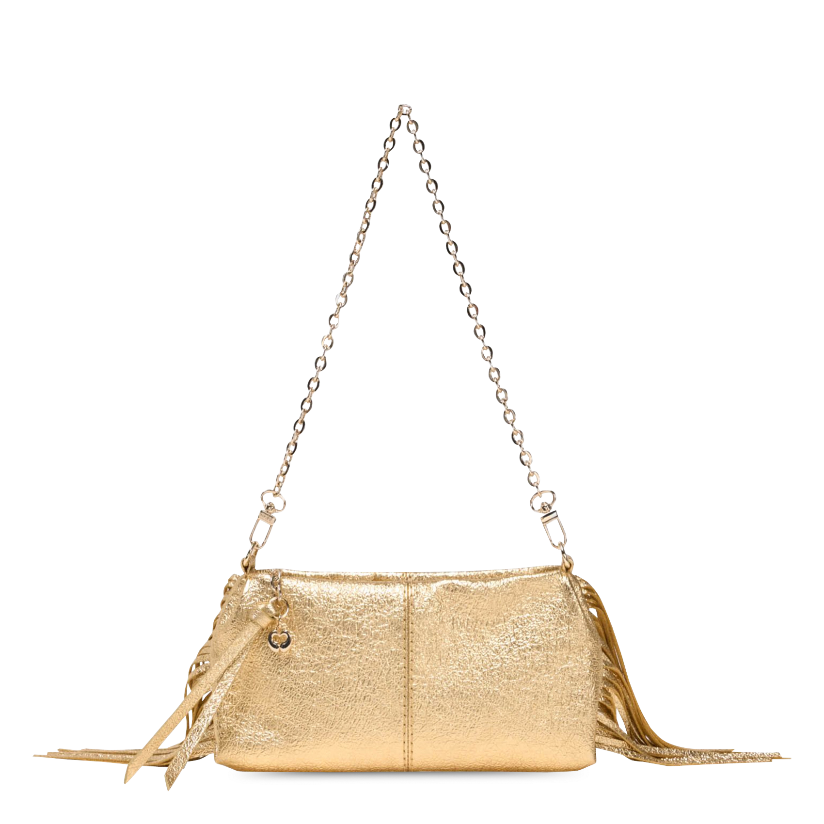 Pochette en cuir métallisé miss m pouch MAJE Doré